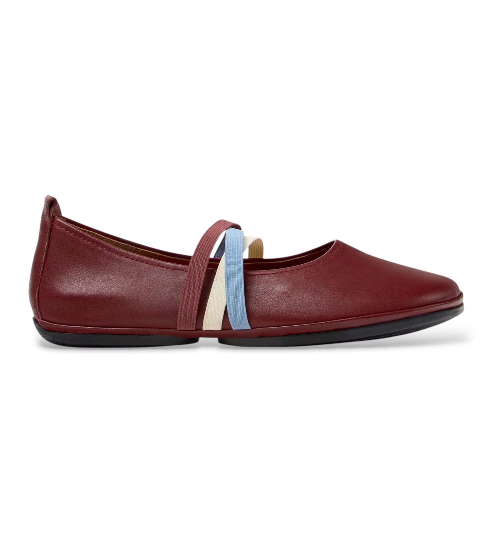 Camper für Damen. K201665-019 Right Nina Twins leather ballet flats in burgundy (39), Leder, Wohnung, Keine, Lässig, Bordeaux