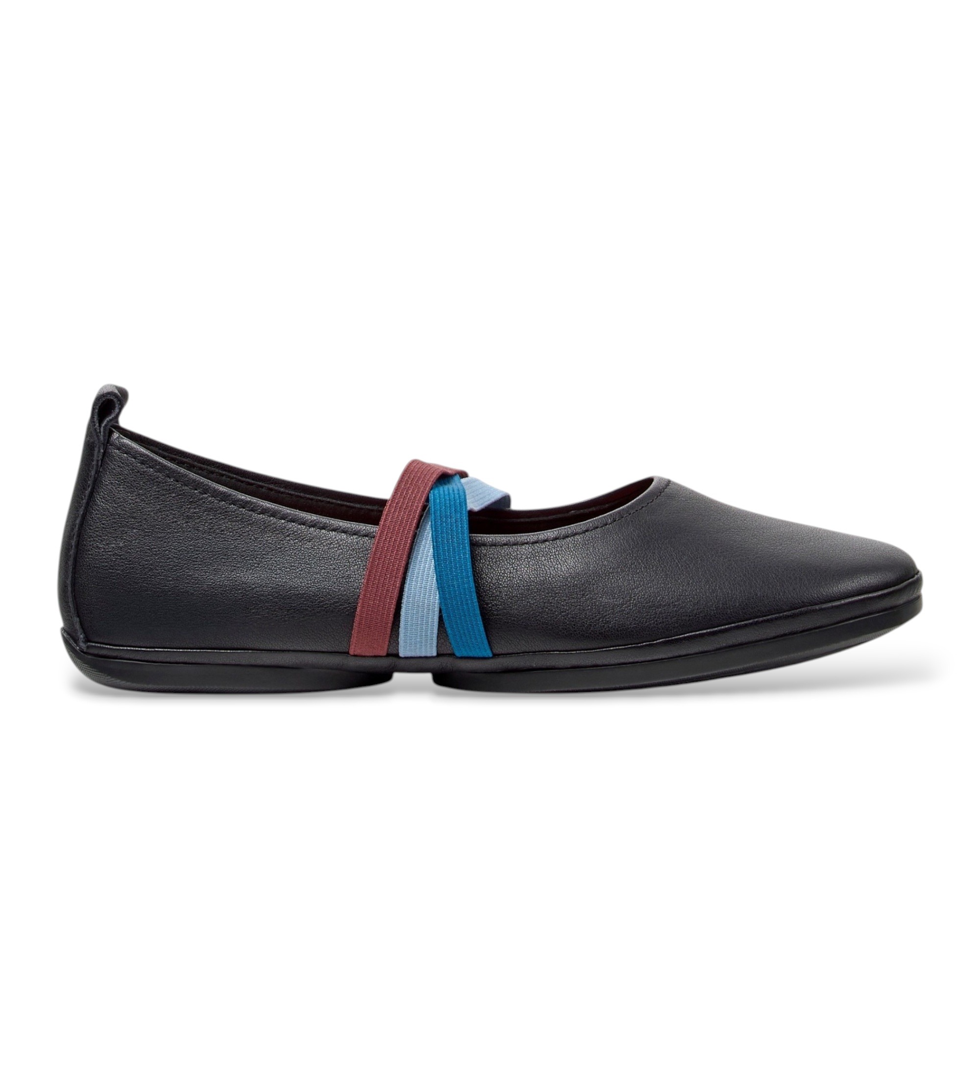 Camper für Damen. K201665-018 Right Nina Twins leather ballet flats in black (42), Leder, Schwarz, Wohnung, Keine, Lässig