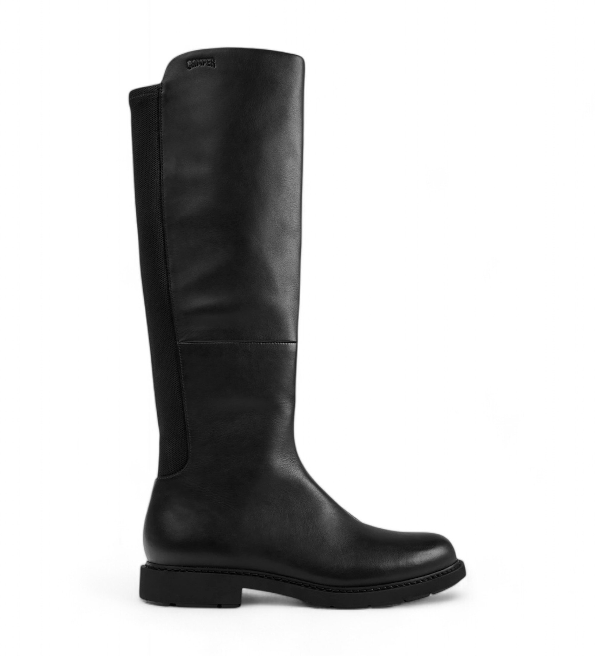 Campervoor vrouwen. K400248-003 Neuman leren laarzen zwart (36), Leer, Plat, 1 tot 3 cm, Ritssluiting, Casual