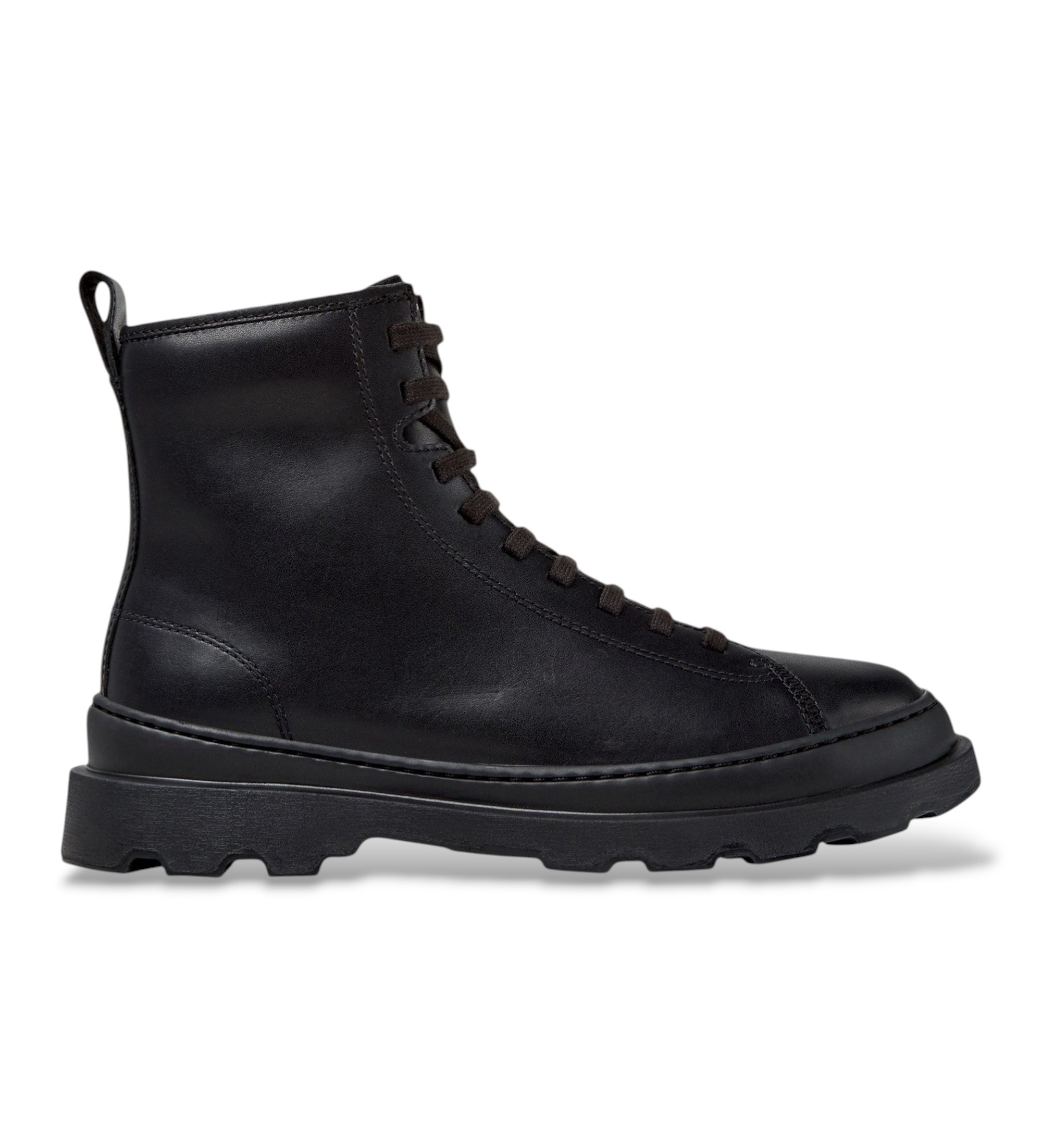 Camper für Damen. K400816-001 Leather Brutus+ ankle boots in black (35), Leder, Schwarz, Wohnung, Keine, Lässig