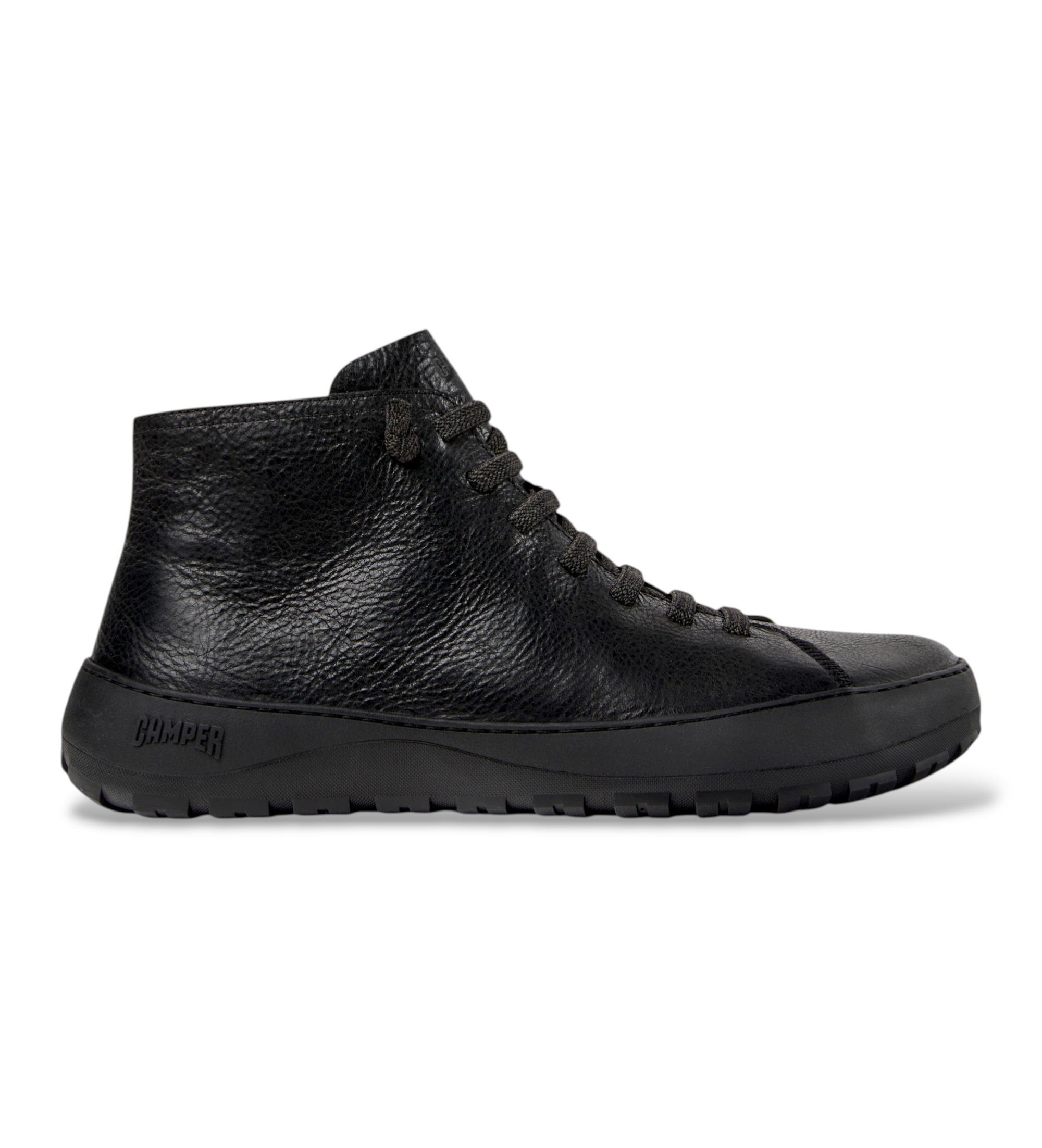 Camper für Herren. K300541-001 Peu Serra black leather ankle boots (43), Leder, Schwarz, Wohnung, Schnürsenkel, Lässig