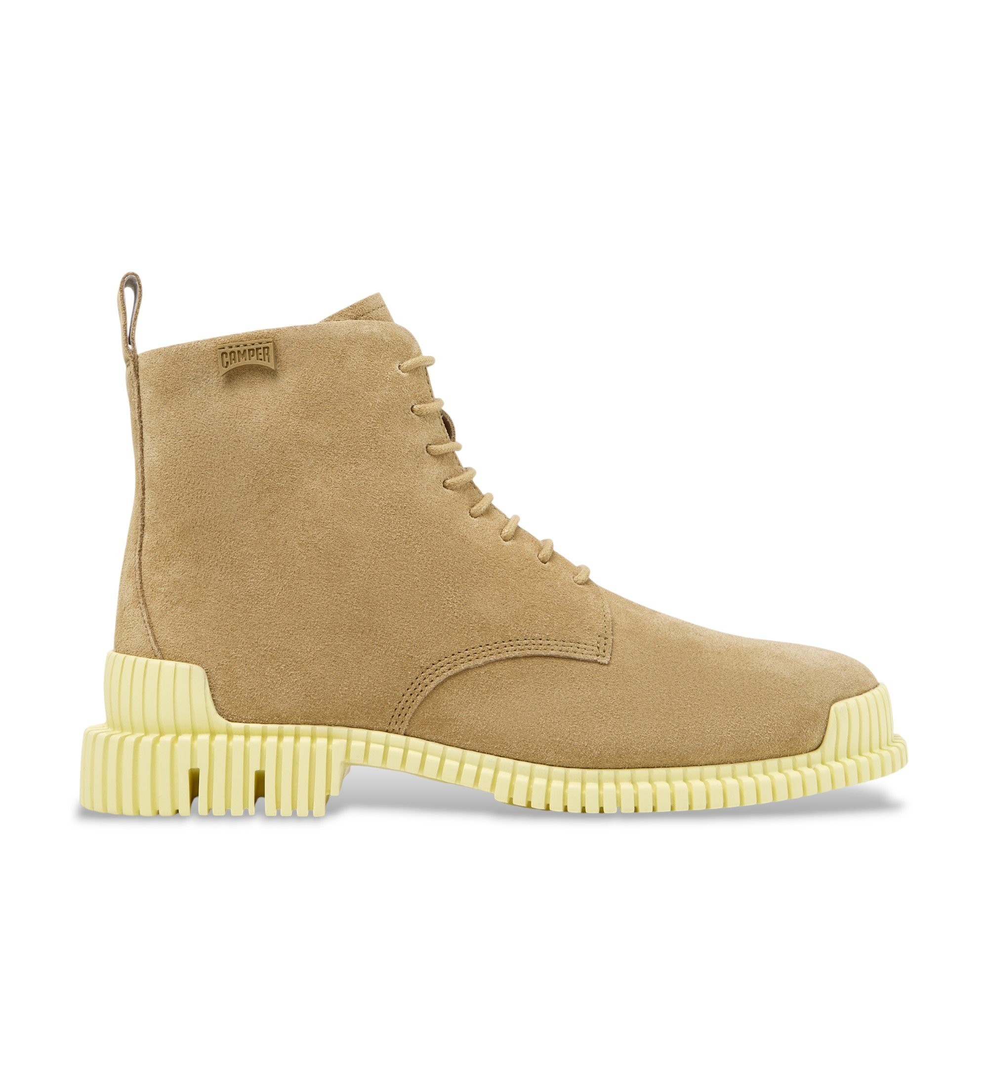 Campervoor vrouwen. K400830-004 Bruine Pix Leren Enkellaarsjes (40), Leer, Plat, 1 tot 3 cm, Veters, Casual