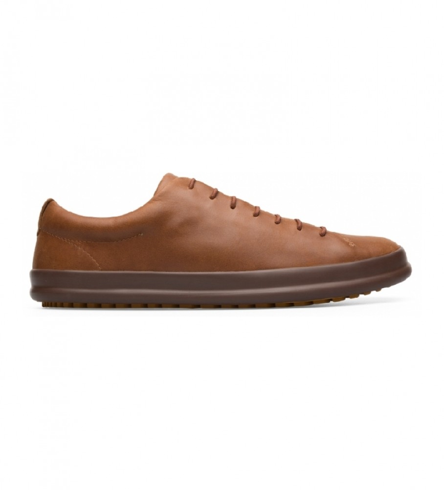 Campervoor mannen. K100373-019 Chasis Sport Leren Sneakers bruin (44), Leer, Plat, Veters, Casual