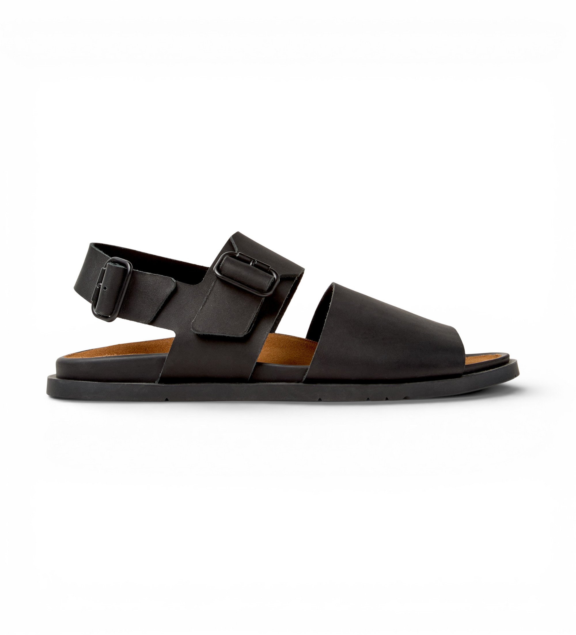 Camper für Herren. K101092-001 Lluc Leder Sandalen schwarz (40), Wohnung, Schnalle, Lässig
