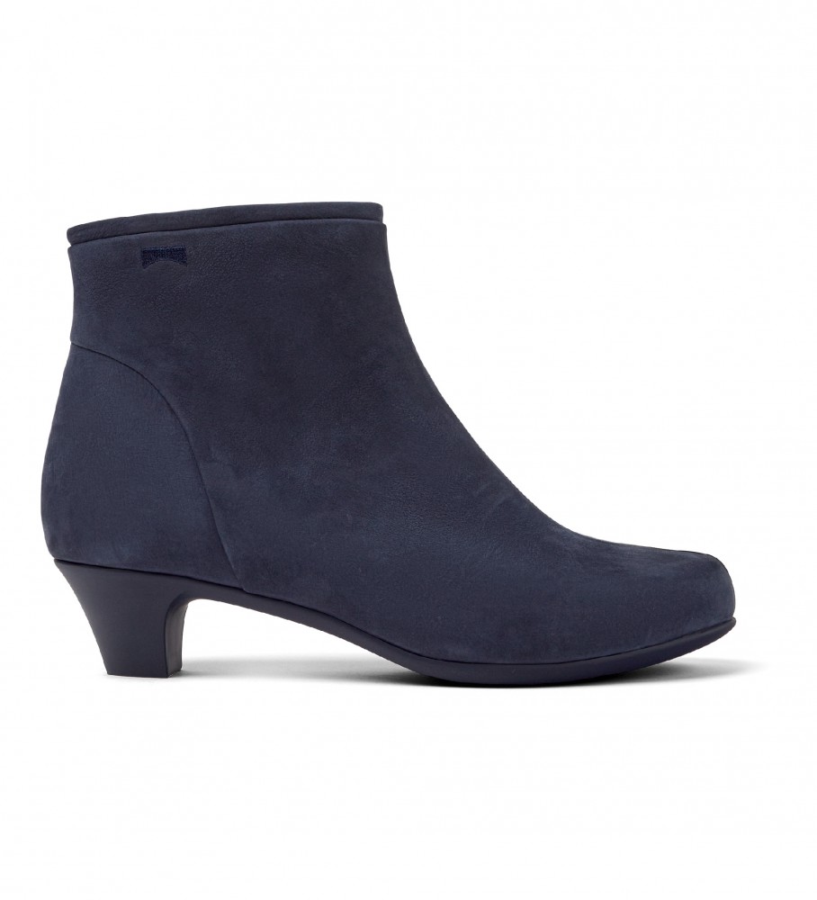 Campervoor vrouwen. 46232-034 Leren enkellaars Helena laag marine (41), Leer, Blauw, 3 tot 5 cm, Ritssluiting, Casual, Marineblauw