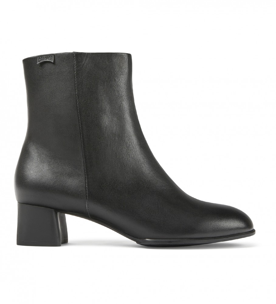 Campervoor vrouwen. K400664-001 Katie leren enkellaarsjes zwart - Hakhoogte 5.1cm (38), Leer, 5 tot 8 cm, Ritssluiting, Casual