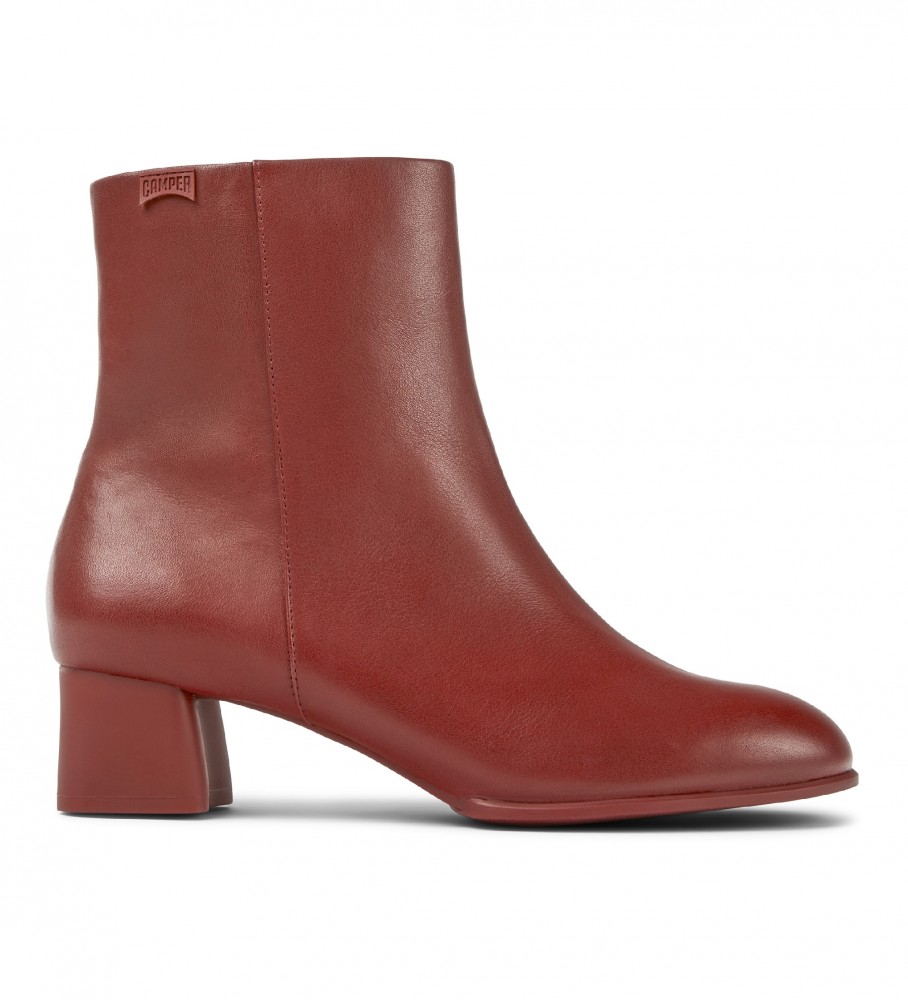 Campervoor vrouwen. K400664-002 Katie bordeaux lederen enkellaarsjes (37), Leer, 5 tot 8 cm, Casual