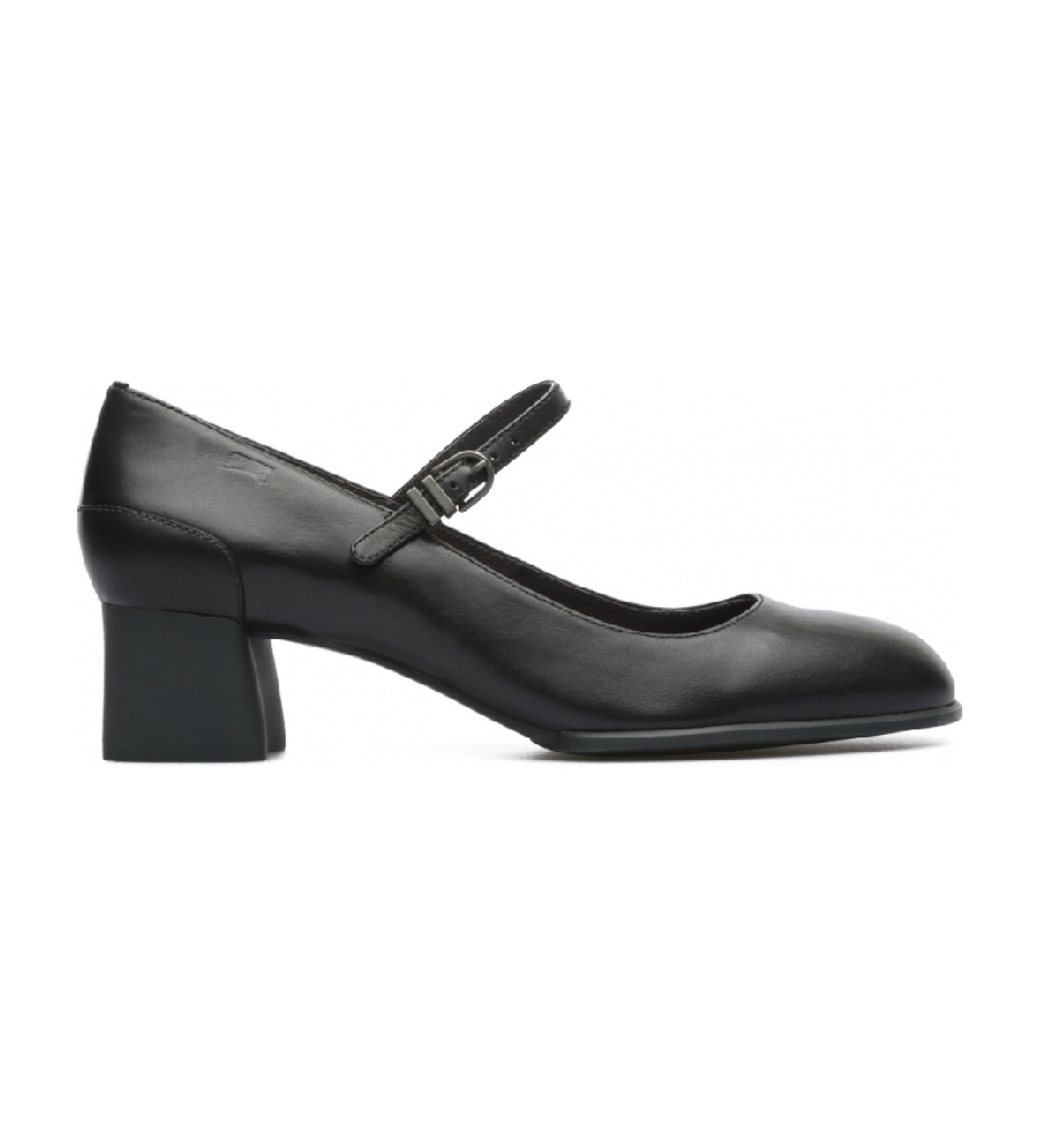 Campervoor vrouwen. K200694-001 Katie zwart leren schoenen -Helphoogte 5,1cm (41), Leer, 5 tot 8 cm, Gesp, Casual, Feest, Klassiek