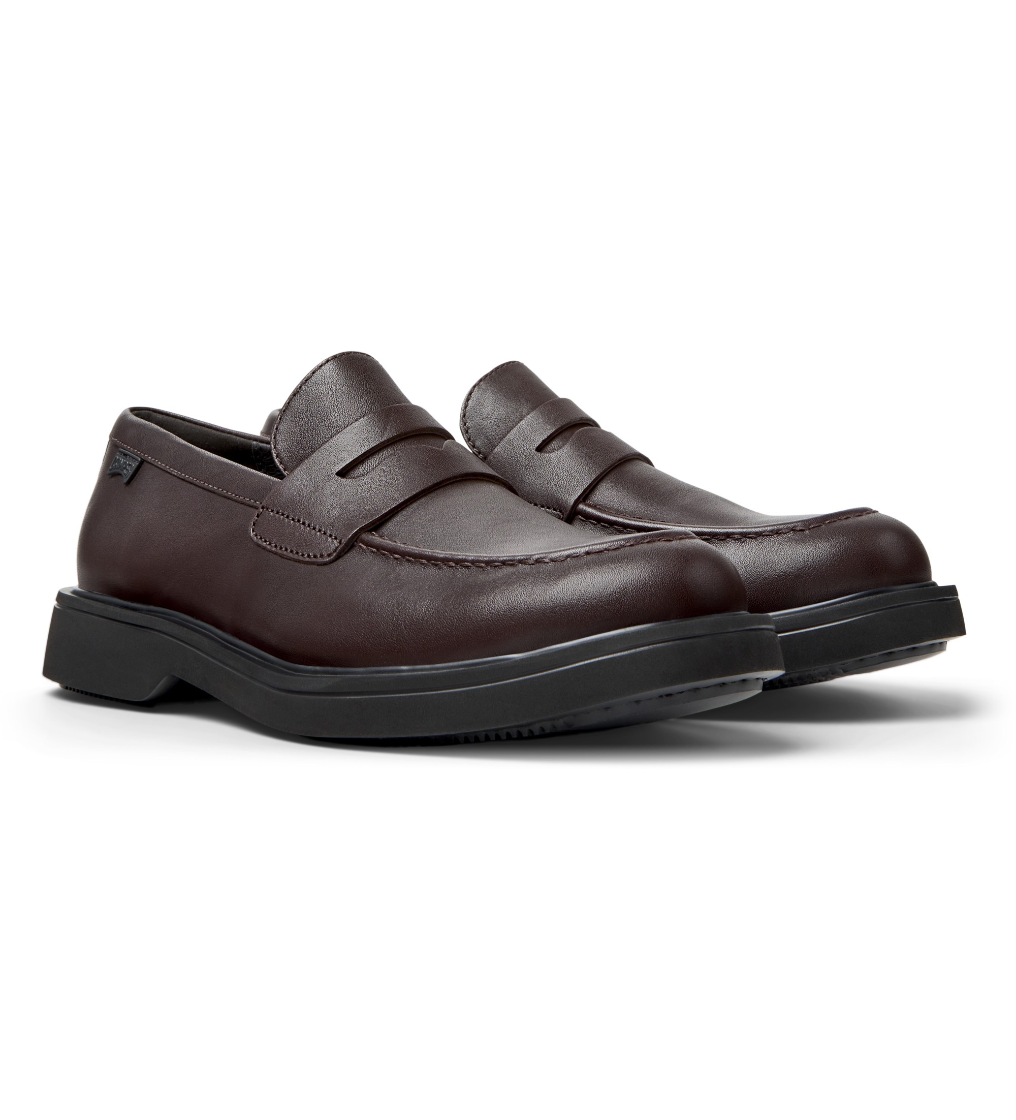 Campervoor mannen. K101001-005 Norman bruin leren loafers (40), Leer, Plat, Geen, Casual
