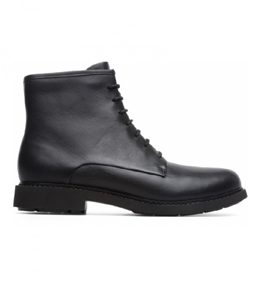 Campervoor vrouwen. K400245-004 Neuman leren enkellaarsjes zwart (35), Leer, Plat, Ritssluiting, Casual