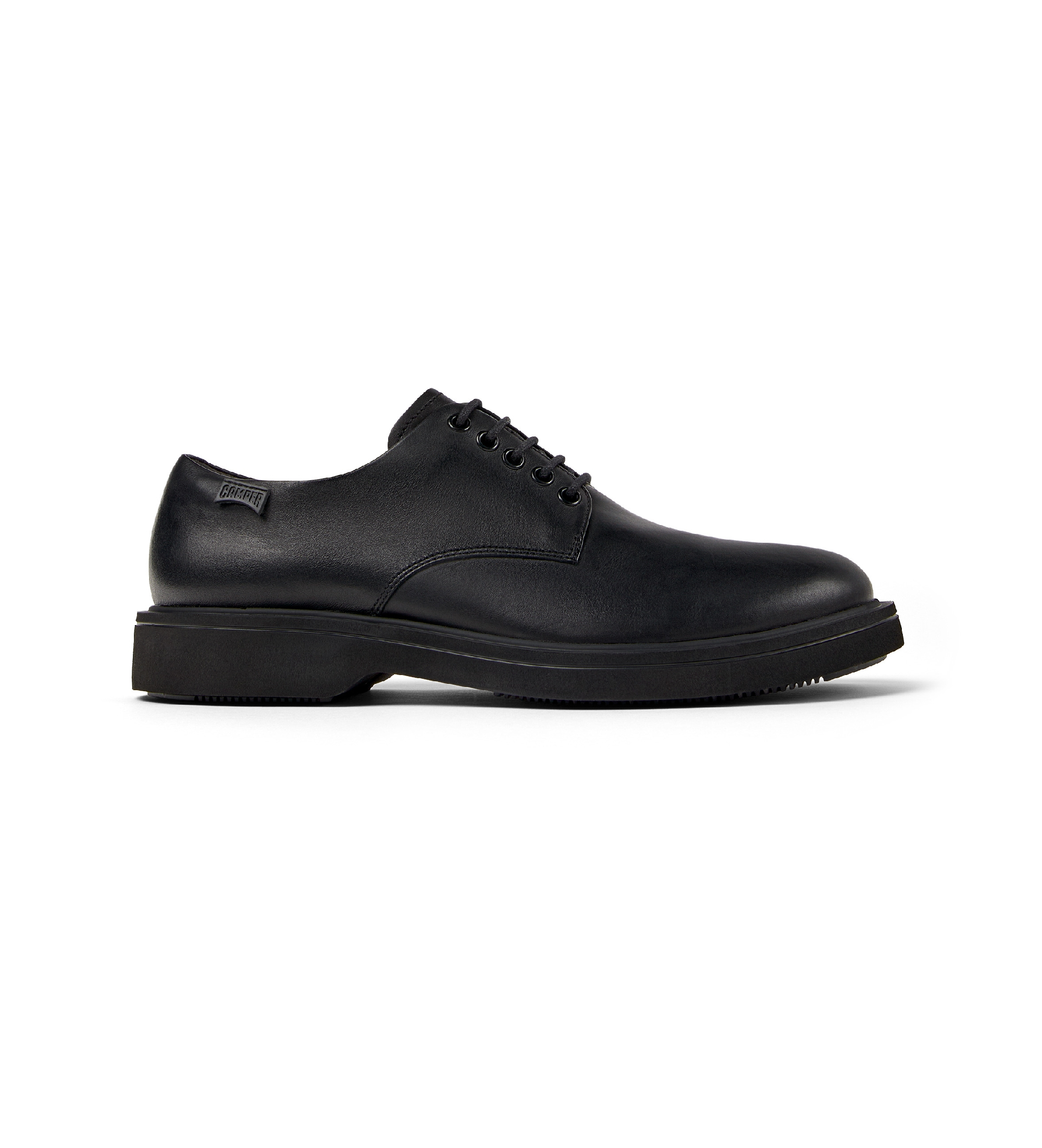 Camper für Herren. K100998-001 Norman Lederschuhe schwarz (46), Wohnung, Schnürsenkel, Lässig