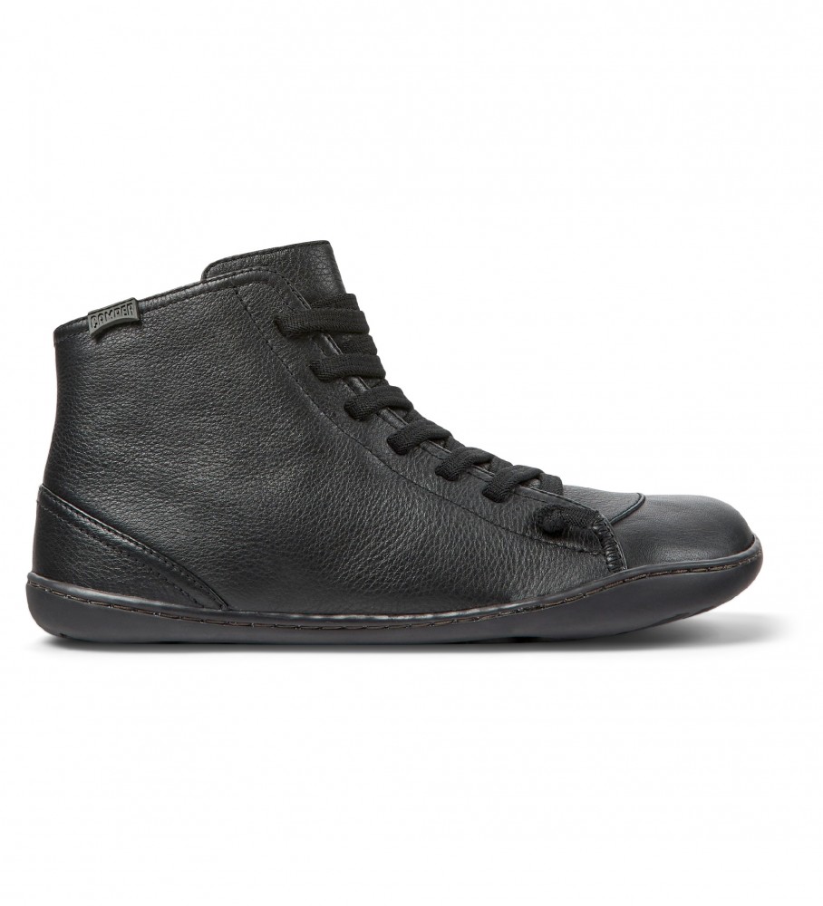 Campervoor vrouwen. K400509-018 Peu Cami Leren Sneakers zwart (39), Leer, Plat, Ritssluiting, Casual