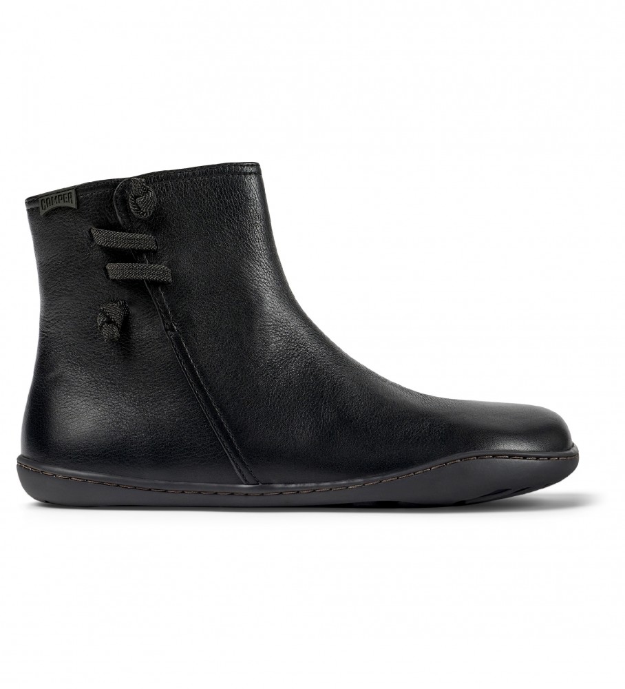 Campervoor vrouwen. K400676-004 Peu Cami Leren Enkellaarsjes zwart (35), Leer, Plat, Ritssluiting, Casual