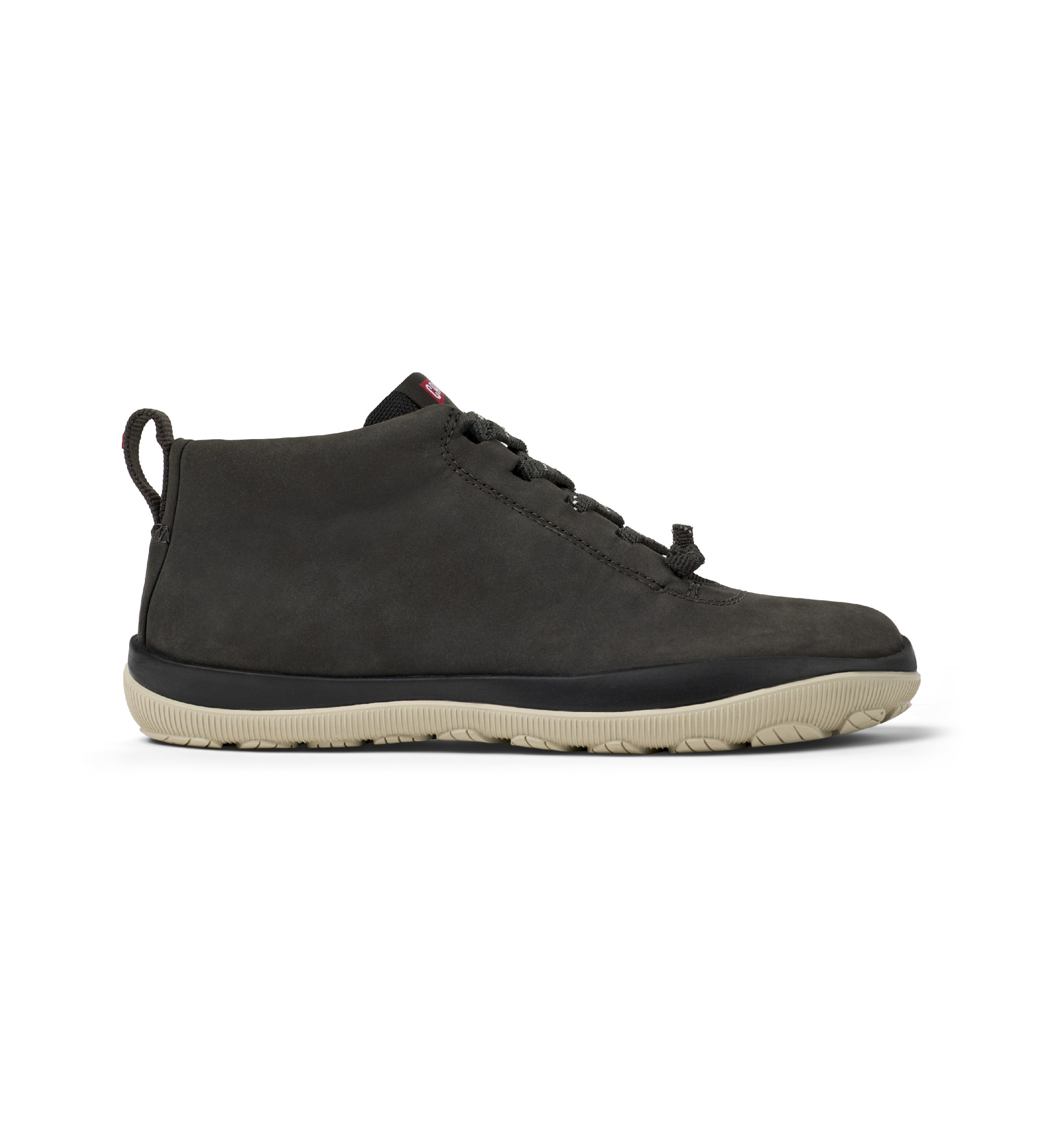 Campervoor vrouwen. K400481-022 Peu Pista GM donkergrijze leren enkellaarsjes (37), Leer, Plat, Veters, Casual, Grijs