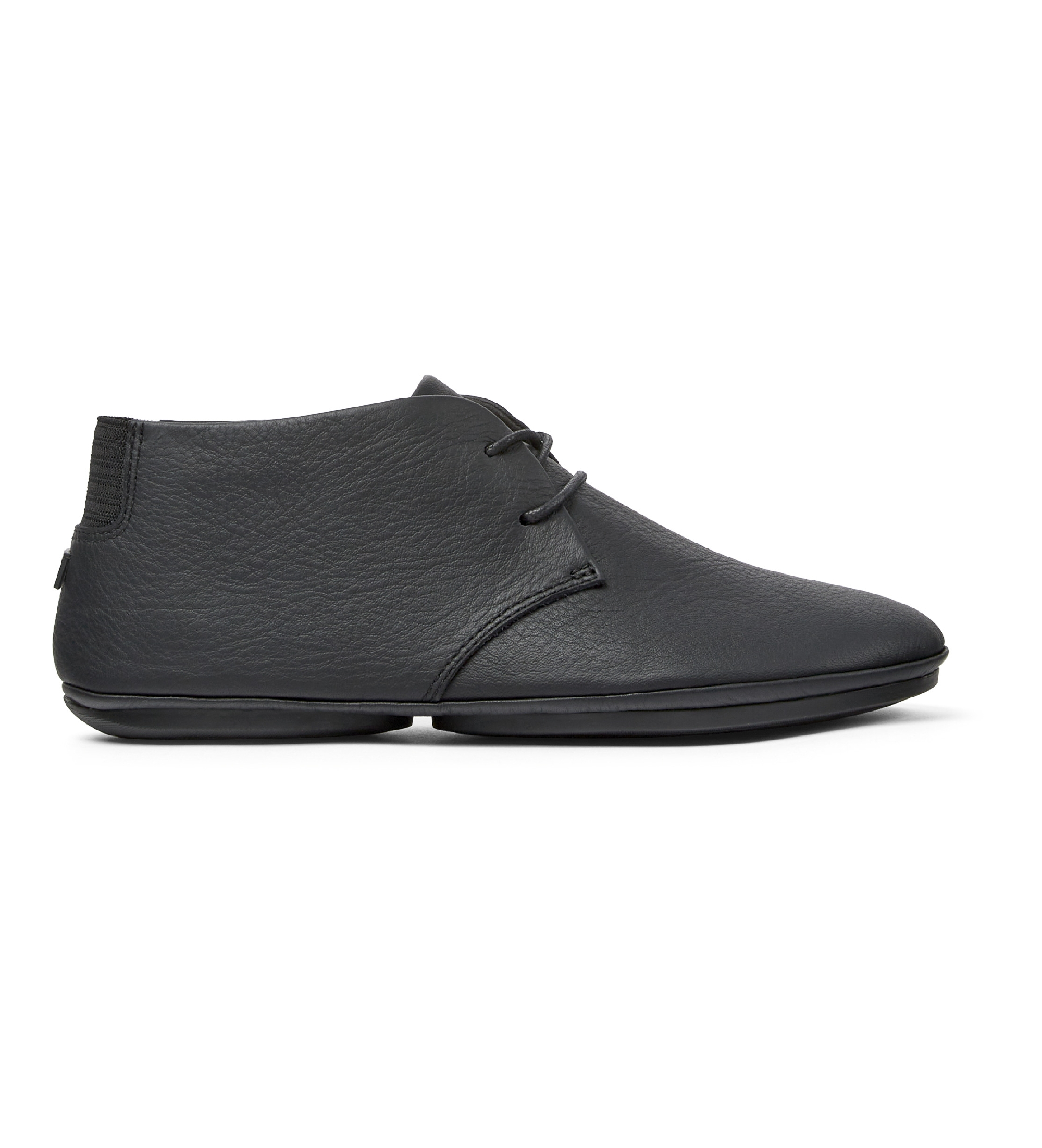 Camper für Damen. K400221-036 Right Nina Lederstiefeletten schwarz (37), Wohnung, 1 bis 3 cm, Schnürsenkel, Lässig