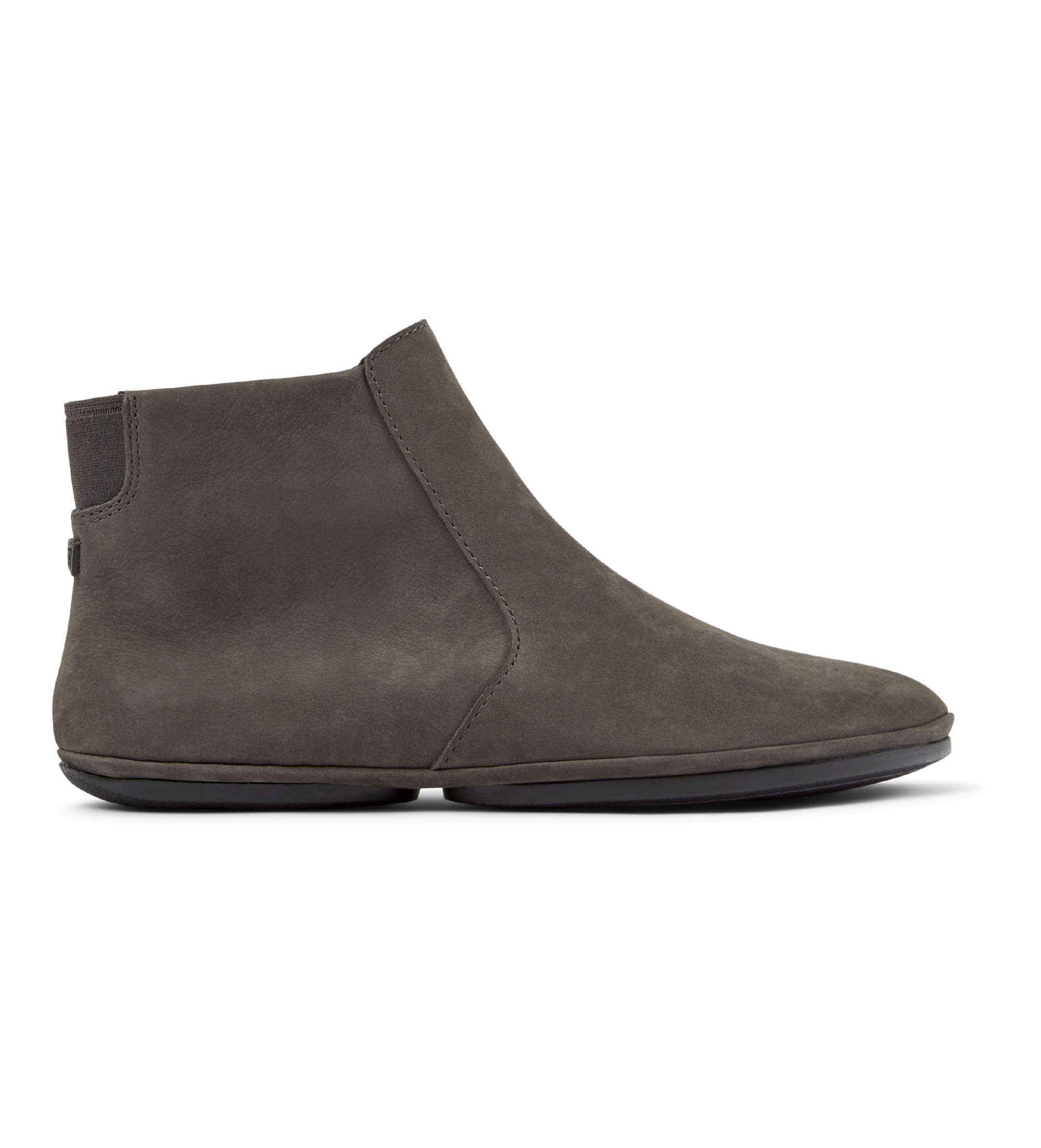 Campervoor vrouwen. K400313-019 Leren enkellaarsjes Rechts grijs (36), Leer, Plat, Ritssluiting, Casual
