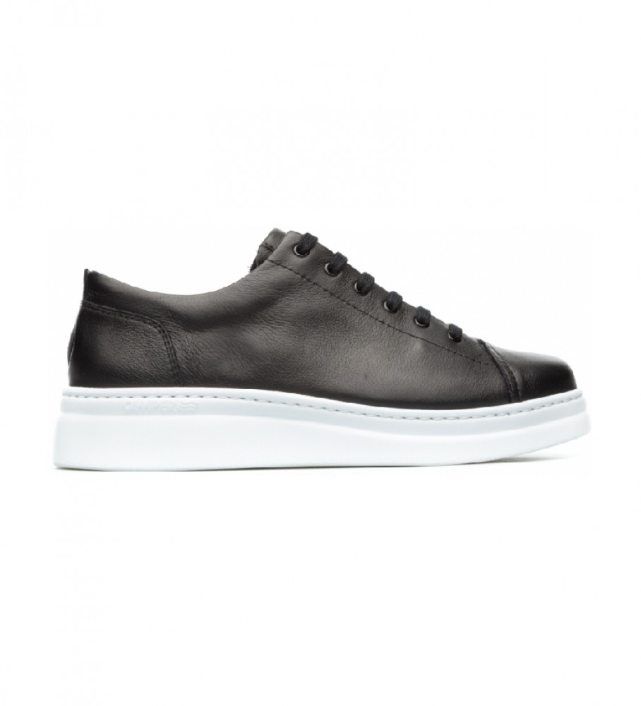 Campervoor vrouwen. K200508-043 Runner Up leren sportschoenen zwart (37), Leer, Plat, Veters, Casual