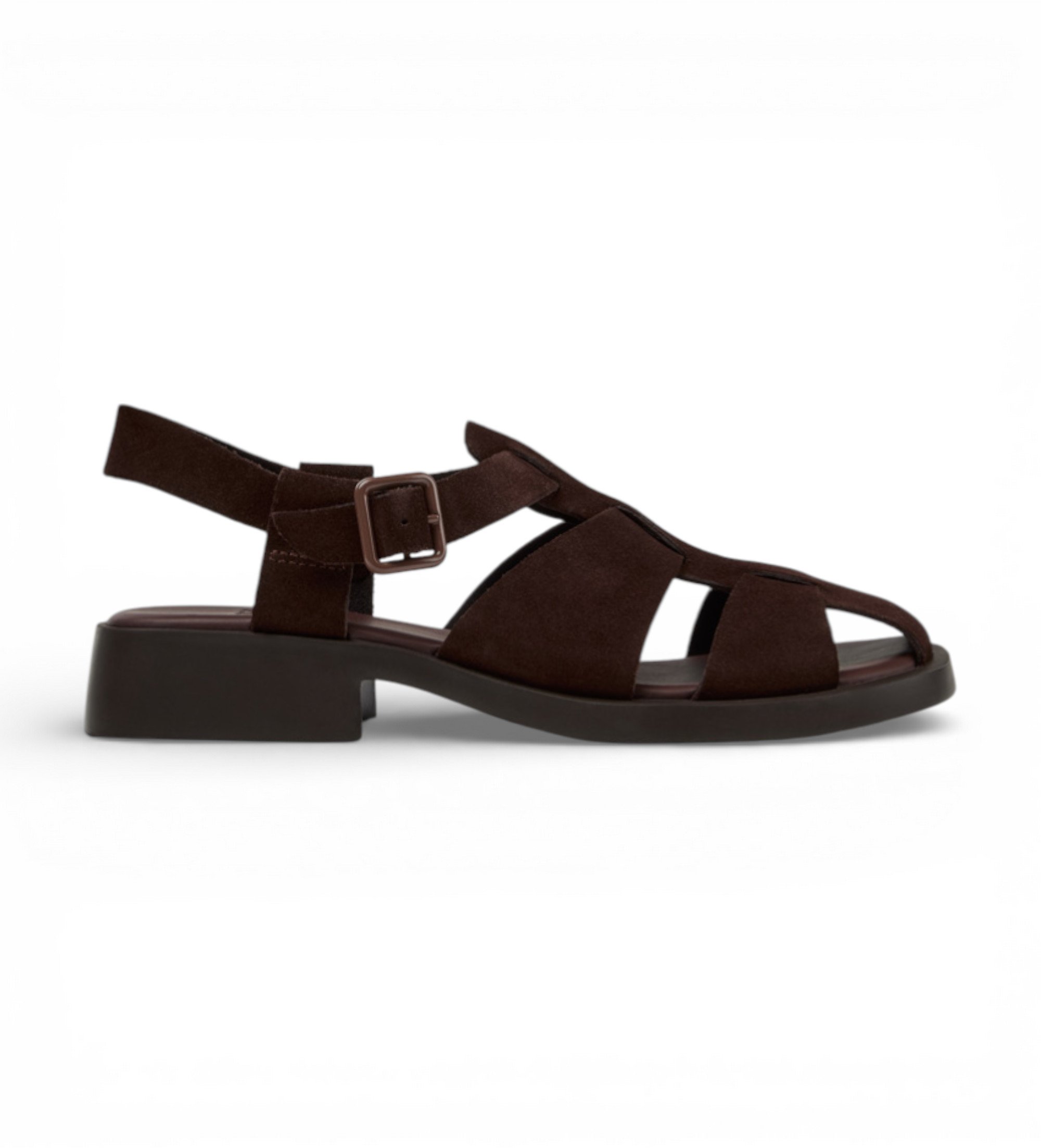 Camper für Damen. K201489-012 Braune Dana Ledersandalen (38), Wohnung, Schnalle, Lässig