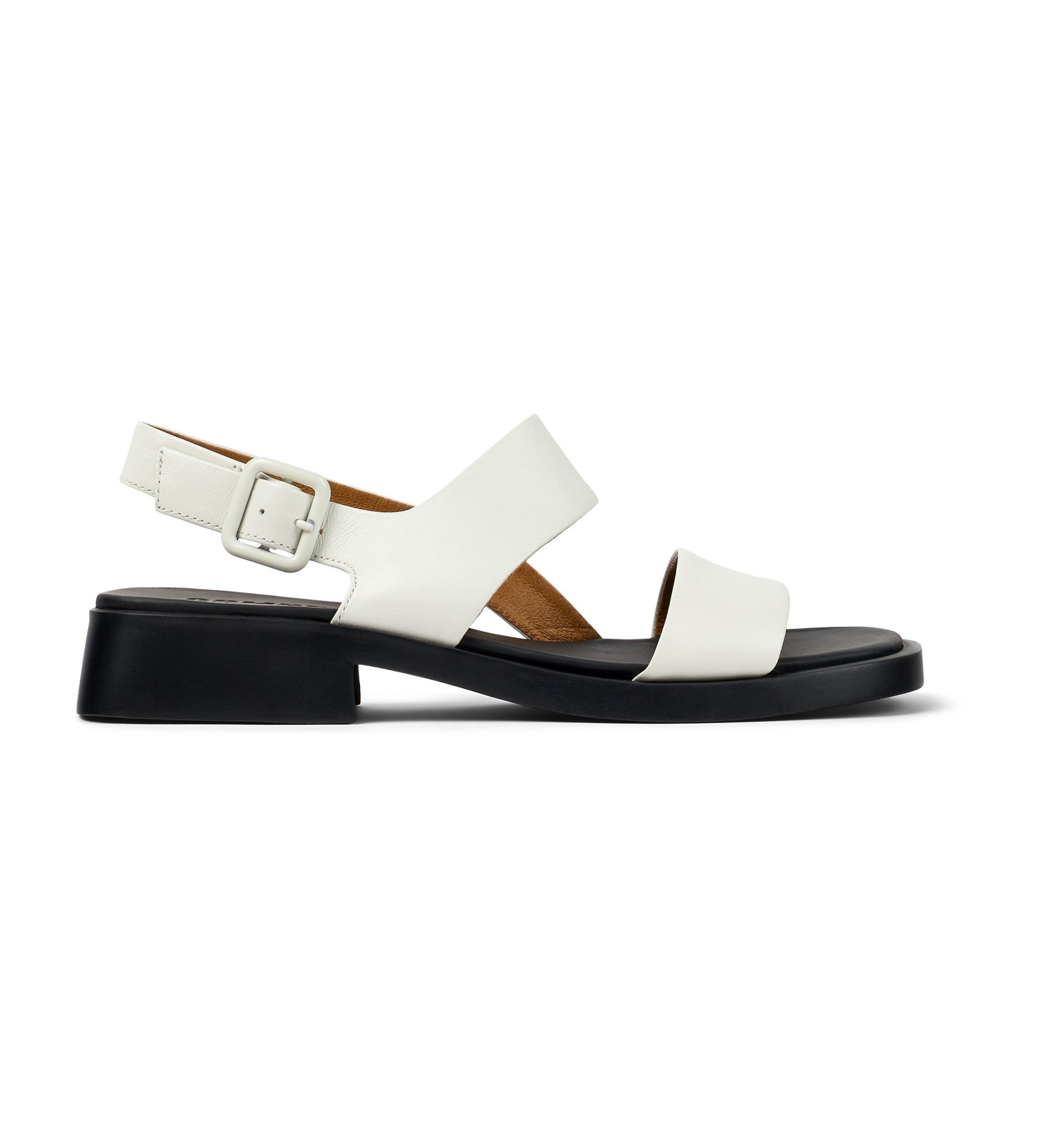 Camper für Damen. K201486-007 Dana Ledersandalen weiß (40), 1 bis 3 cm, Schnalle, Lässig