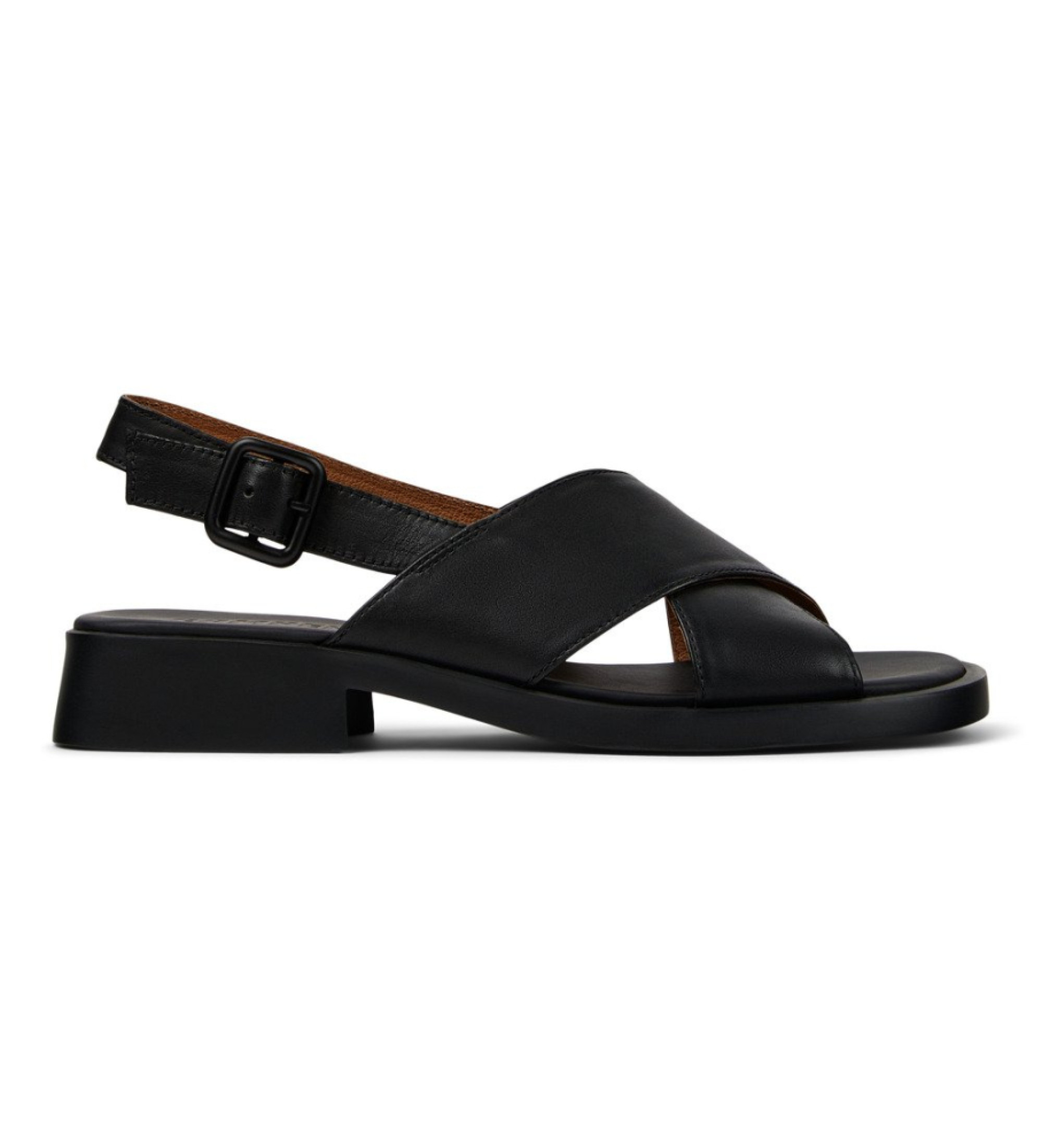 Camper für Damen. K201600-002 Dana Ledersandalen schwarz (41), 1 bis 3 cm, Schnalle, Lässig