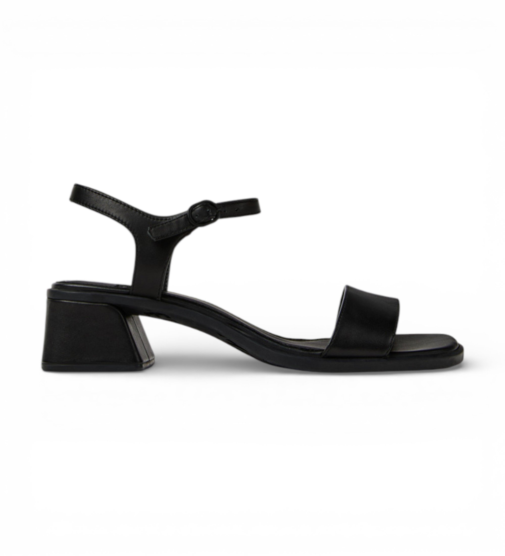 Camper für Damen. K201914-001 Kora Ledersandalen schwarz (39), 3 bis 5 cm, Schnalle, Lässig, Party, Klassisch