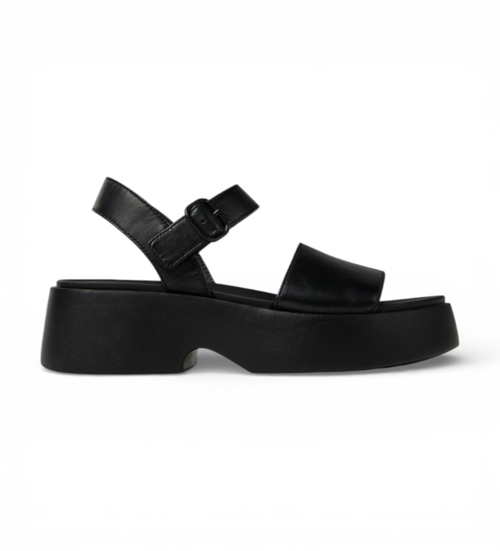 Camper für Damen. K201659-006 Tasha Leder Sandalen schwarz (37), 3 bis 5 cm, Schnalle, Lässig