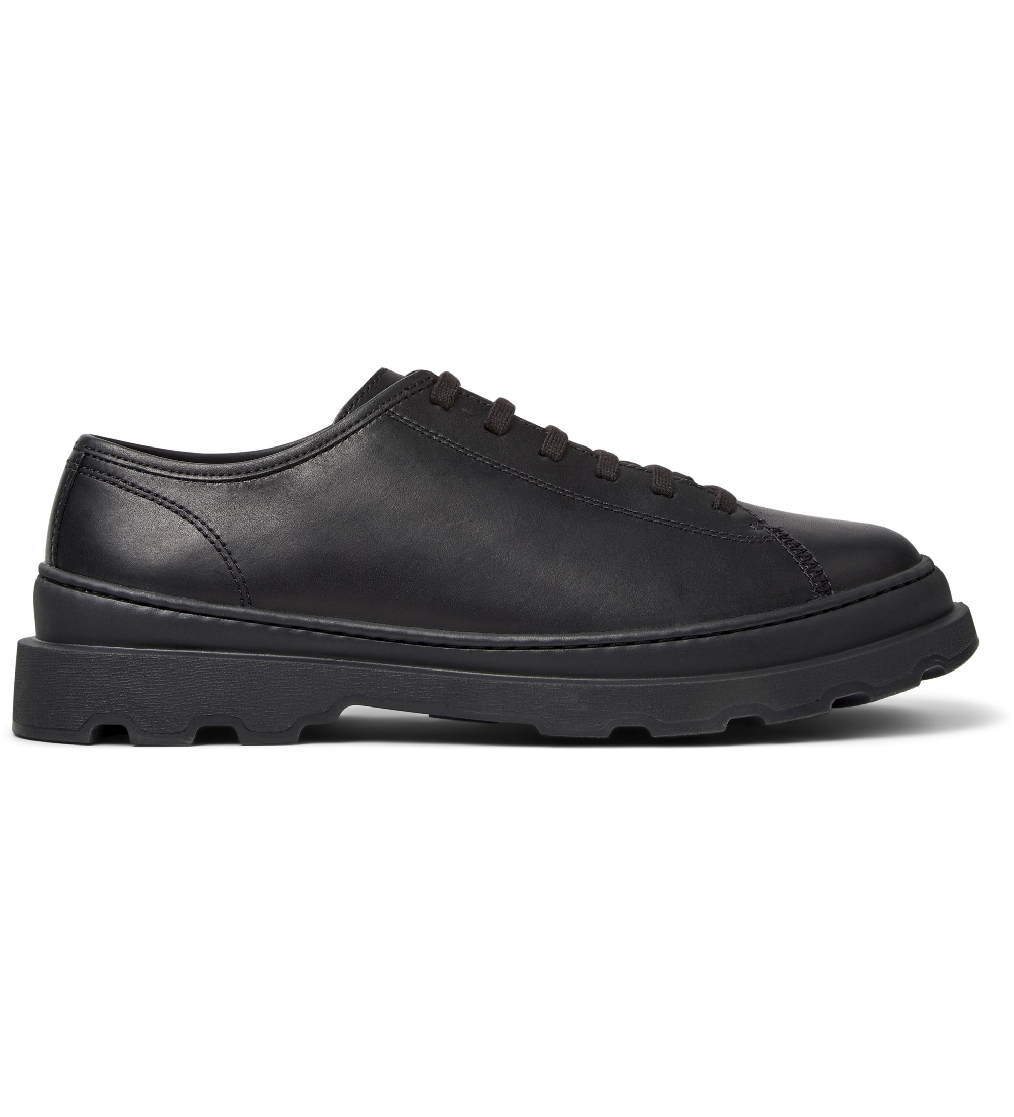 Camper für Herren. K101066-001 Brutus Lederschuhe schwarz (46), Wohnung, Schnürsenkel, Lässig