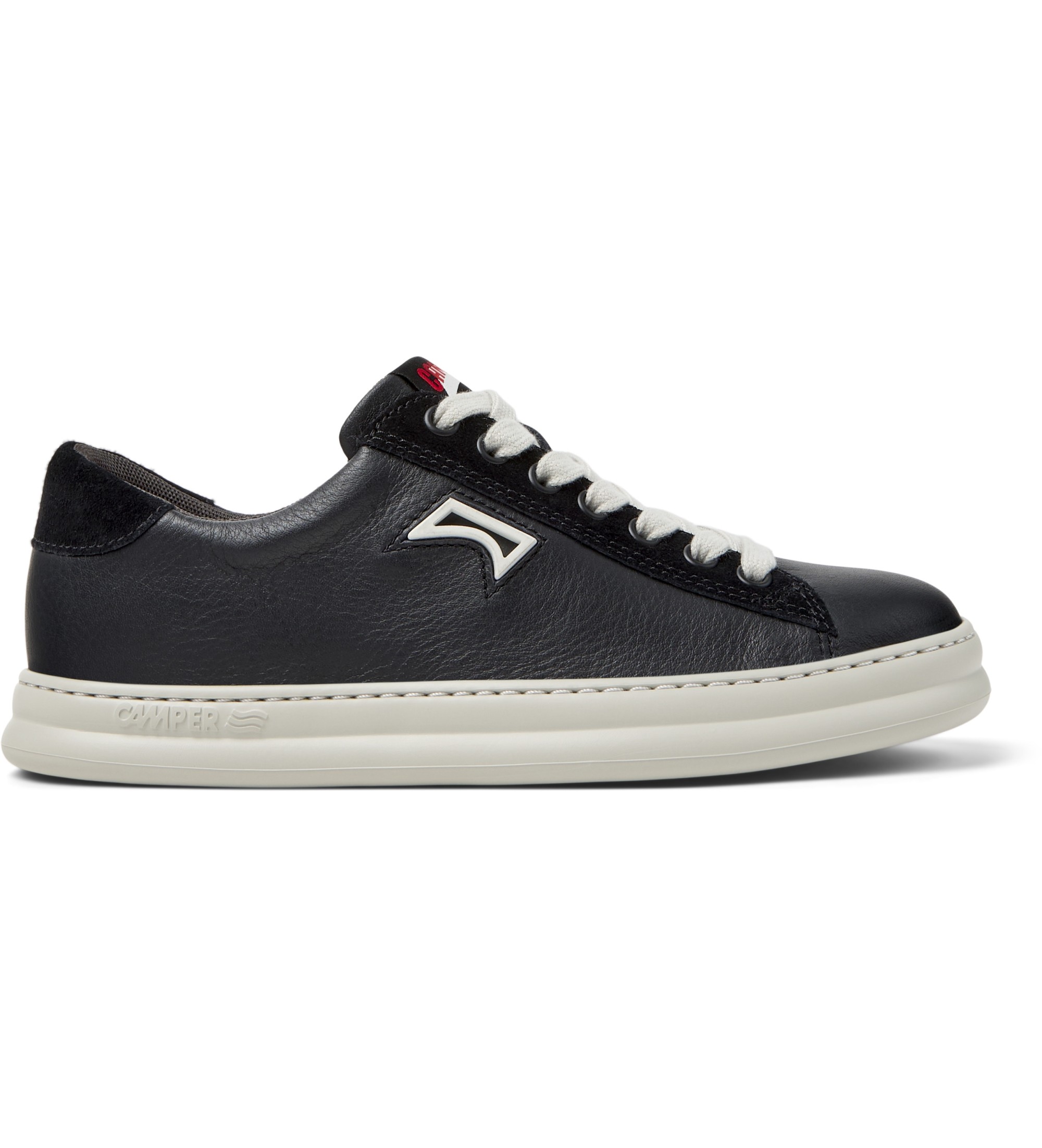 Camper für Damen. K201855-002 Runner Four Lederschuhe schwarz (38), Wohnung, Schnürsenkel, Lässig