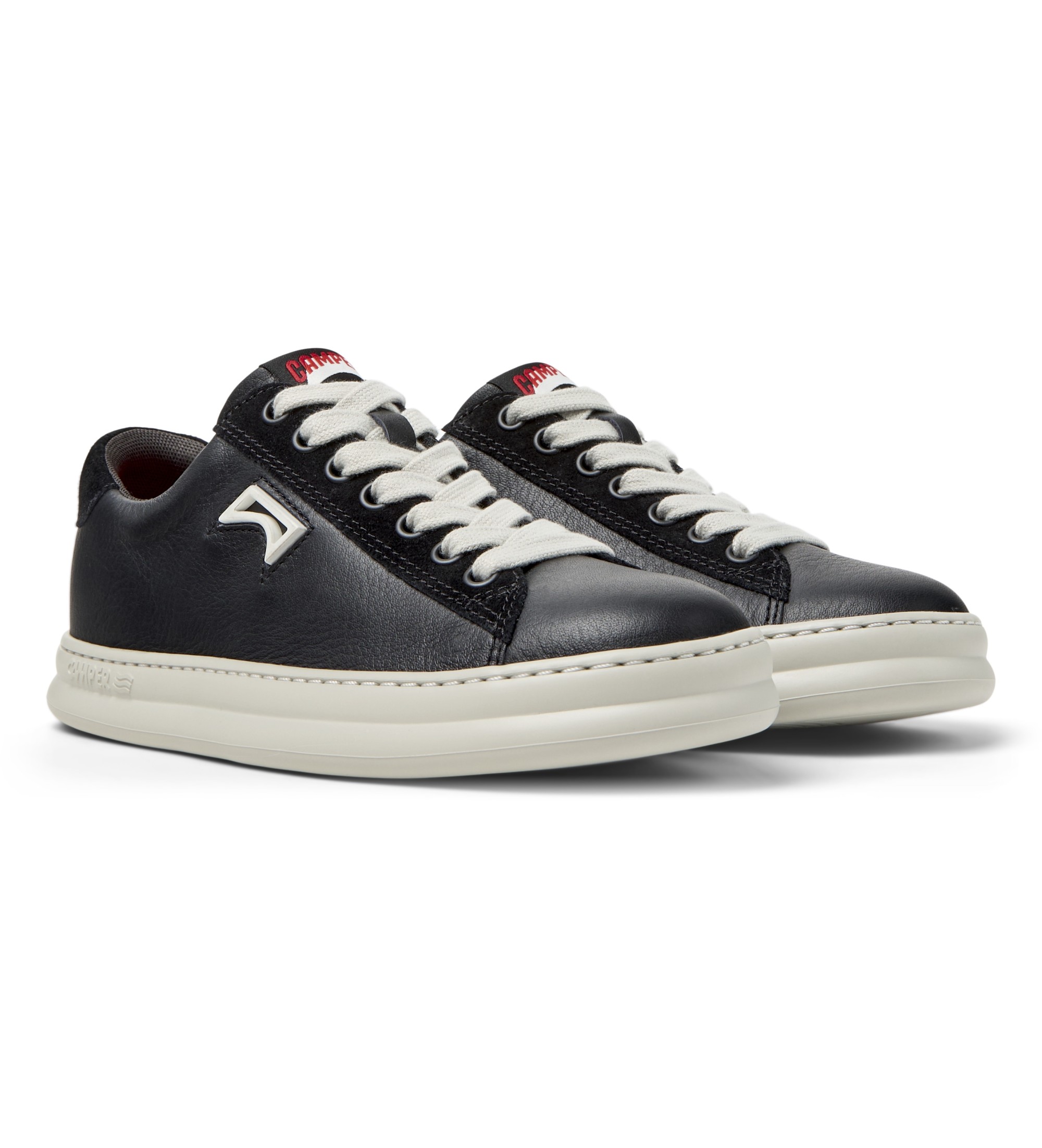 Camper pour femme. K201855-002 Runner Four chaussures en cuir noir (36), Plat, Lacets, Casuel