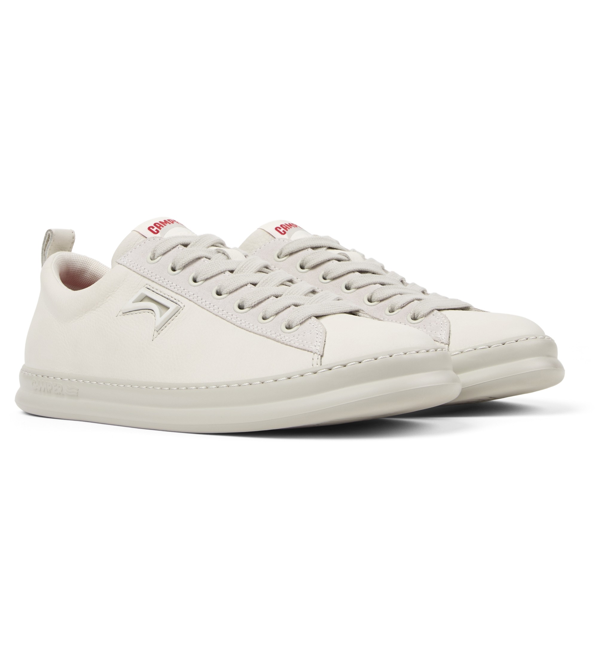 Campervoor mannen. K101052-003 Runner Four leren sportschoenen wit (41), Leer, Plat, Veters, Casual