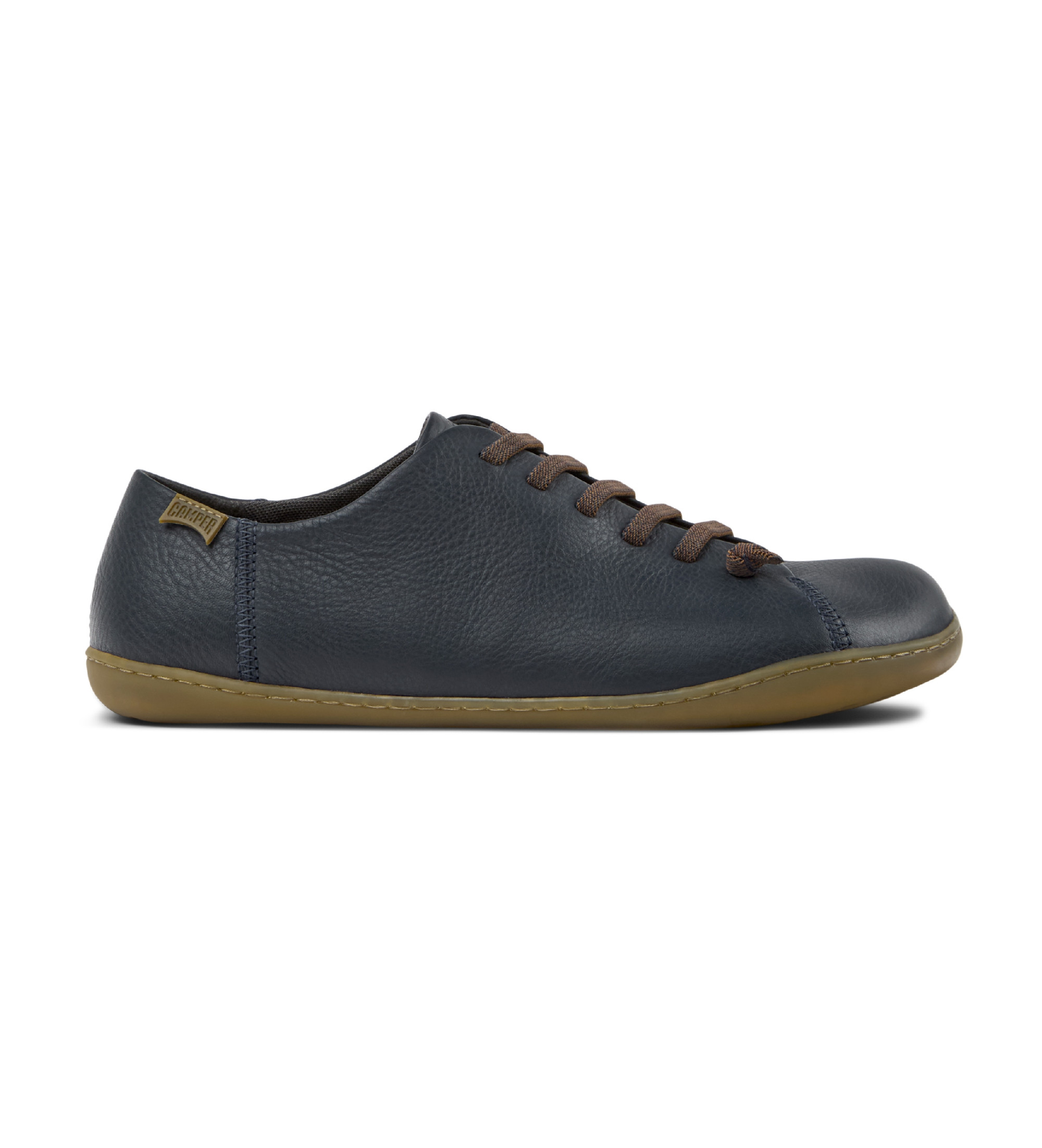 Campervoor mannen. K100249-064 Peu Cami leren schoenen marine (40), Leer, Plat, Veters, Casual, Duurzaam, Marineblauw