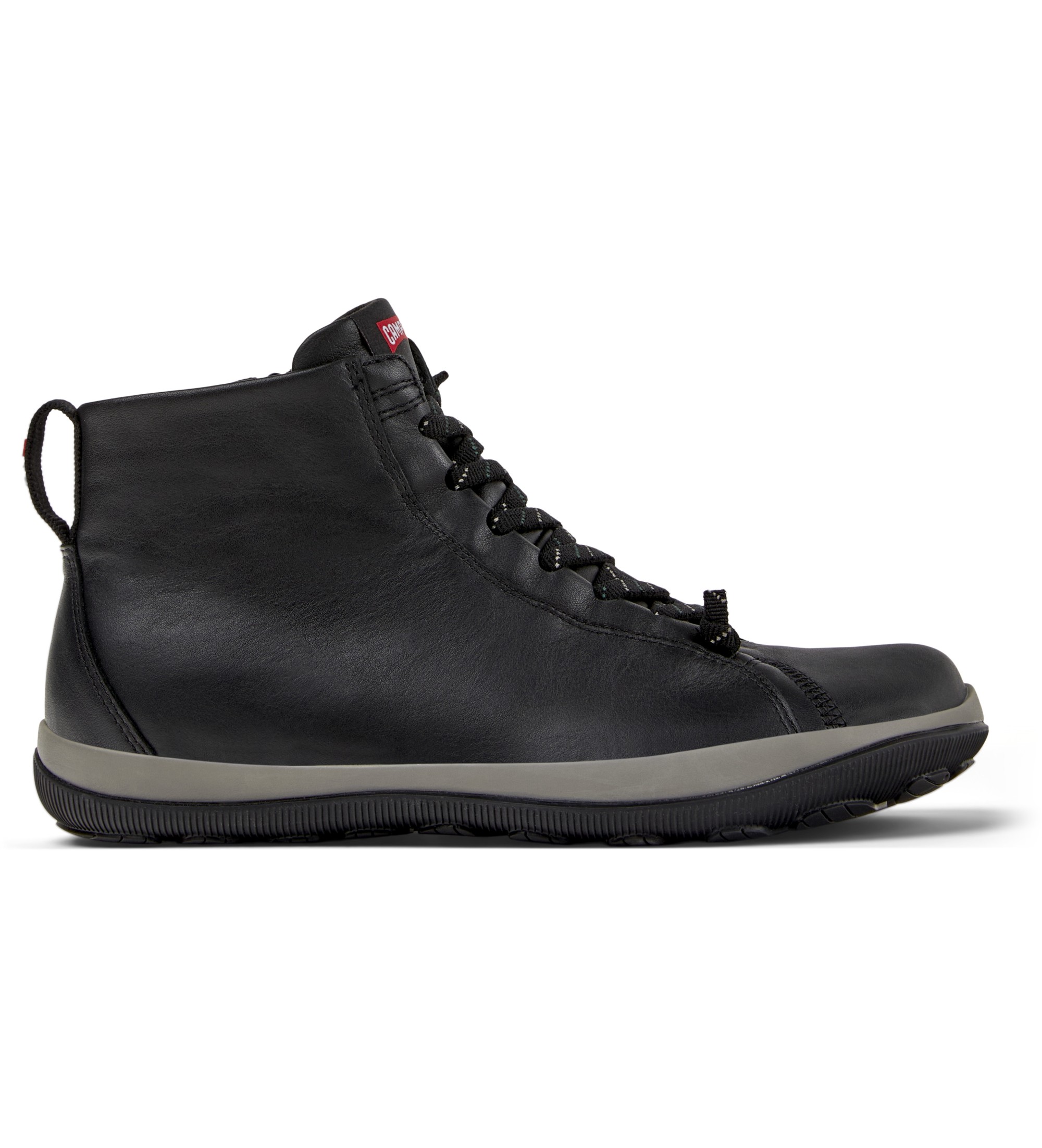 Campervoor mannen. K300287-030 Peu Pista GM zwart lederen sportschoenen (44), Leer, Plat, Veters, Casual