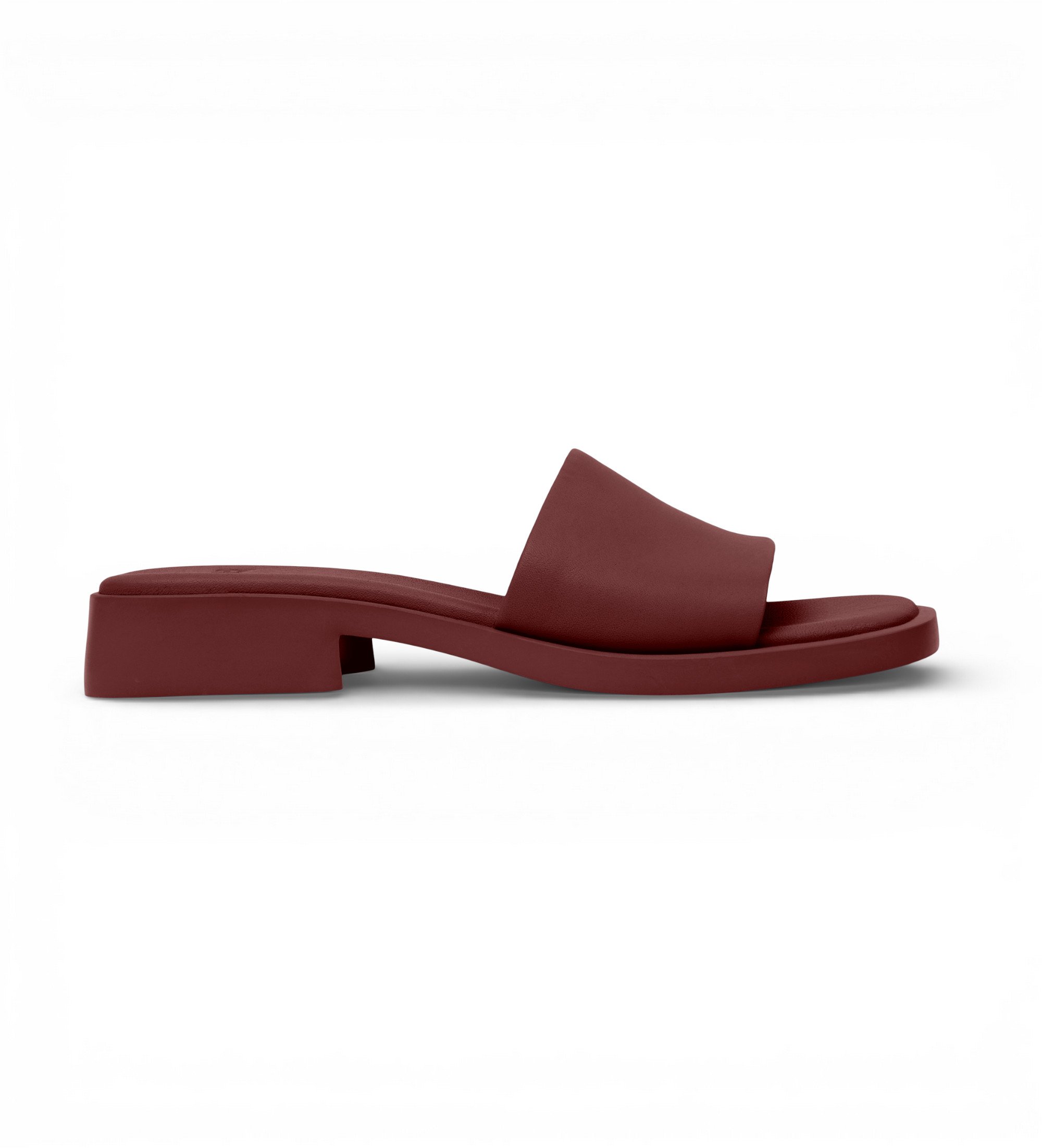 Camper für Damen. K201740-014 Dana Sandalen aus bordeauxfarbenem Leder (36), Wohnung, 1 bis 3 cm, Keine, Lässig