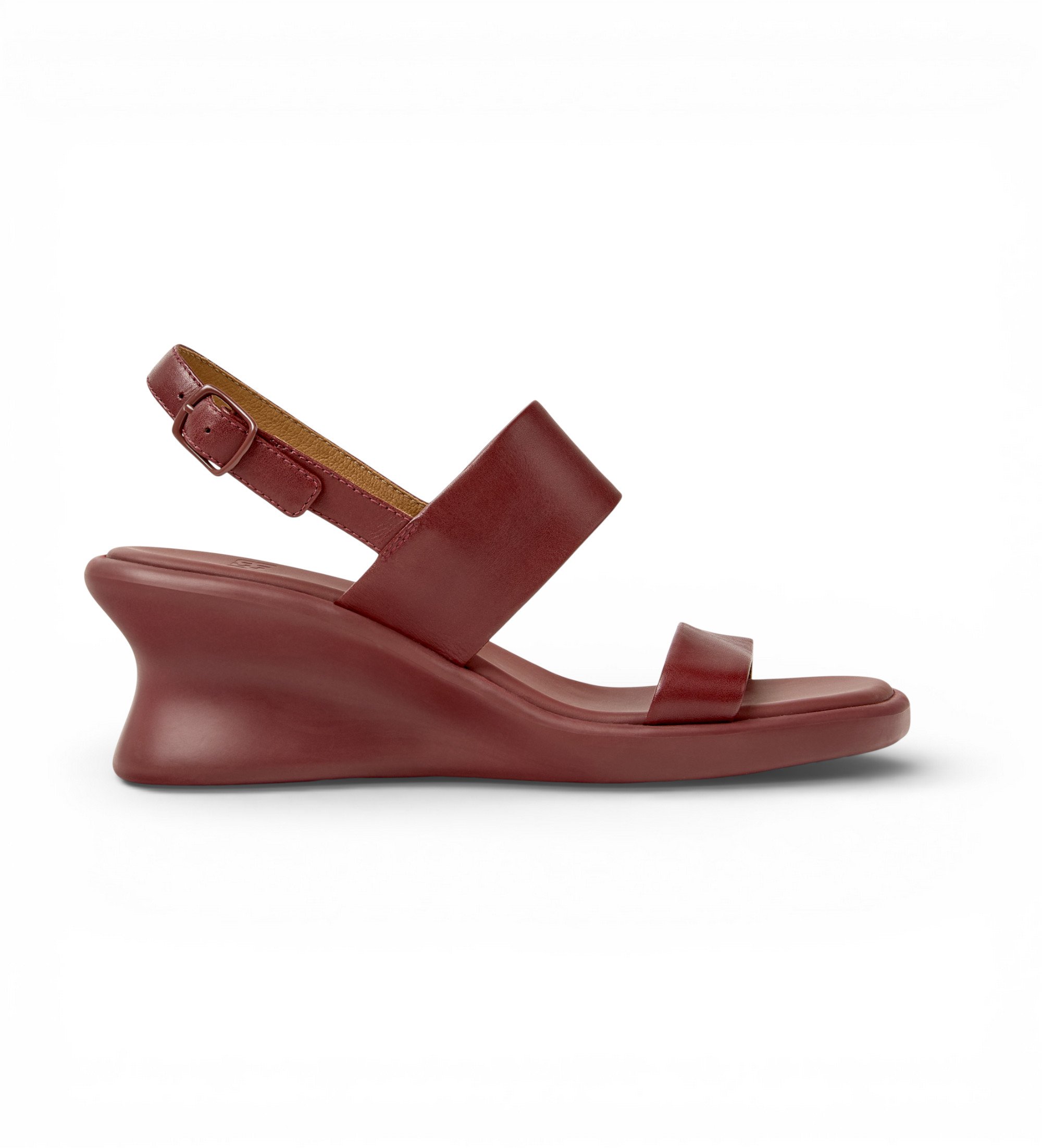 Camper für Damen. K201915-003 Ledersandalen Louise burgundy (38), 5 bis 8 cm, Schnalle, Lässig, Bordeaux