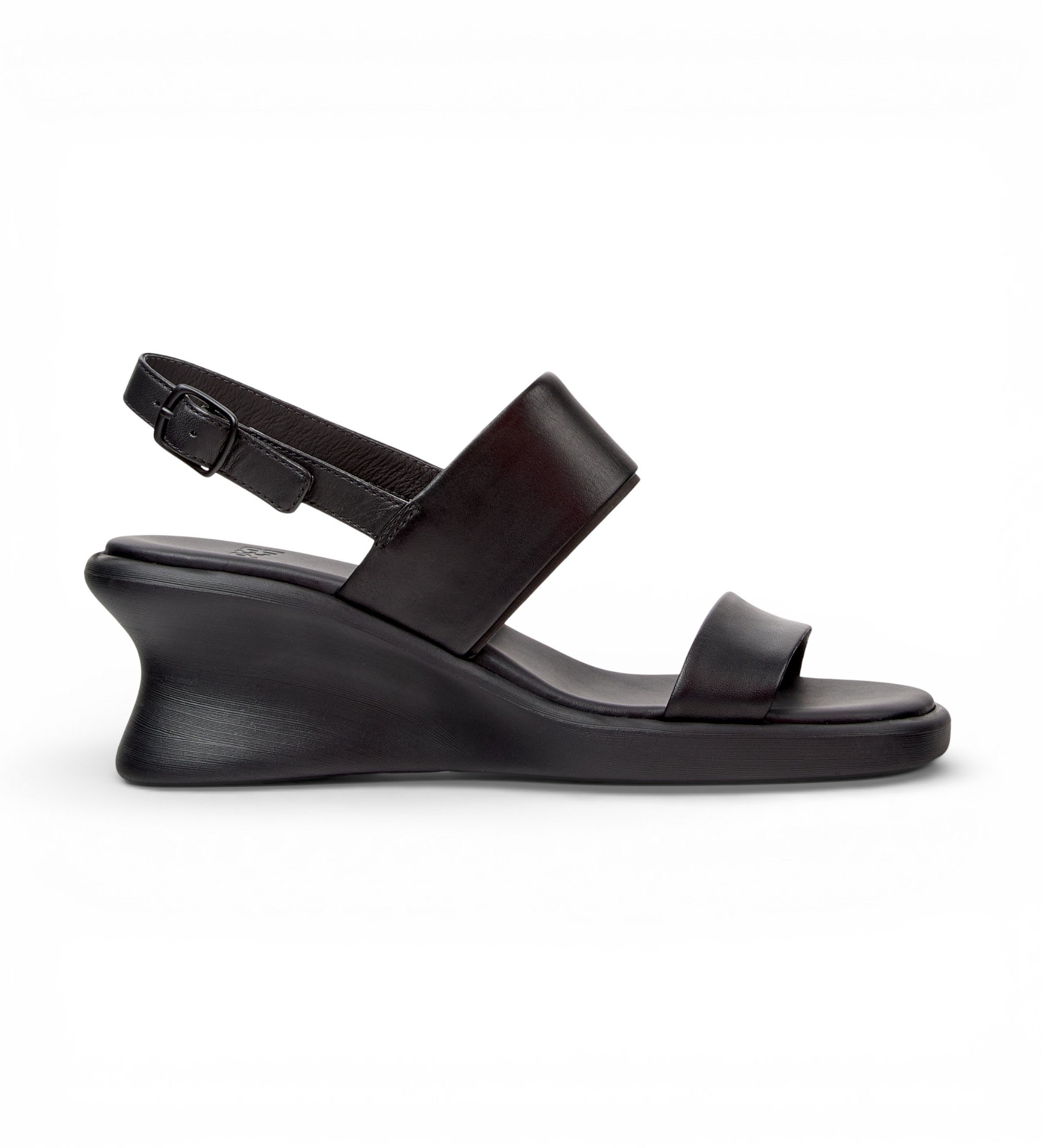 Camper für Damen. K201915-001 Ledersandalen Louise schwarz (36), 5 bis 8 cm, Schnalle, Lässig