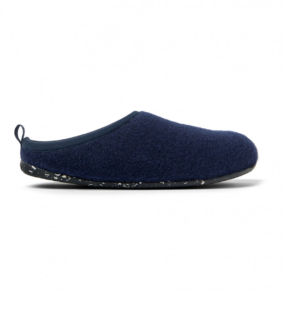 Campervoor mannen. 18811-069 Wabi pantoffels marine (45), Stof, Plat, Geen, Homewear, Marineblauw