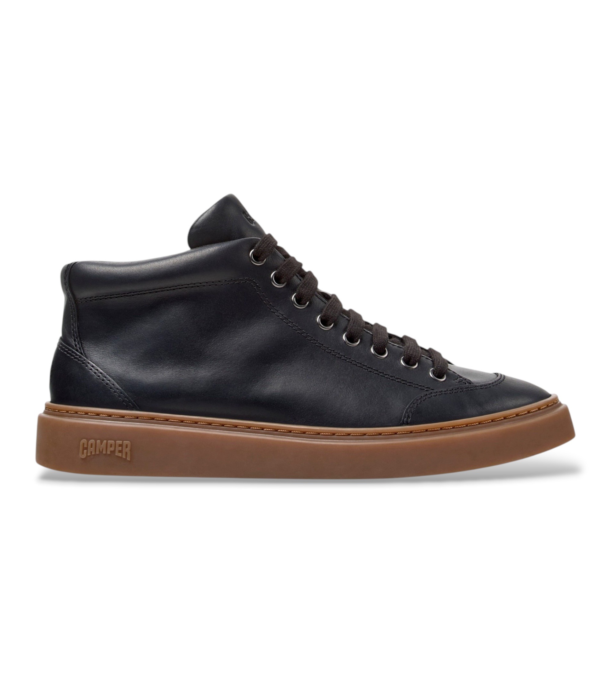 Camper für Herren. K300554-001 Peu Touring black leather ankle boot sneakers (46), Leder, Schwarz, Wohnung, Keine, Lässig