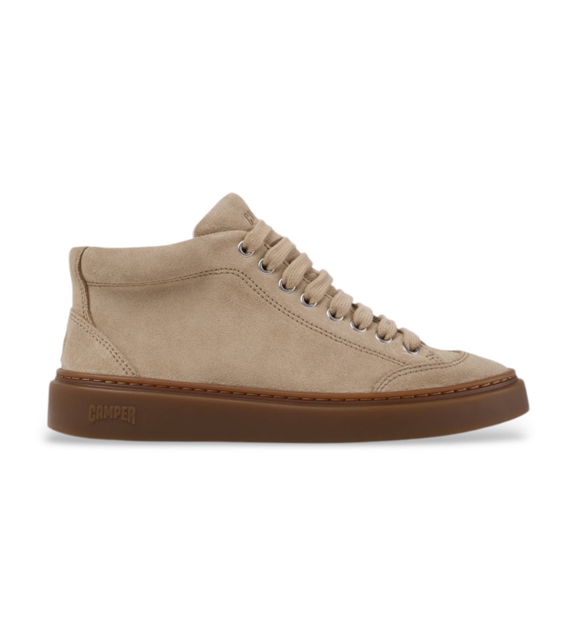 Camper für Damen. K400858-002 Beige Runner Twentyfive Sneaker-Boots aus Leder (35), Wohnung, Schnürsenkel, Lässig