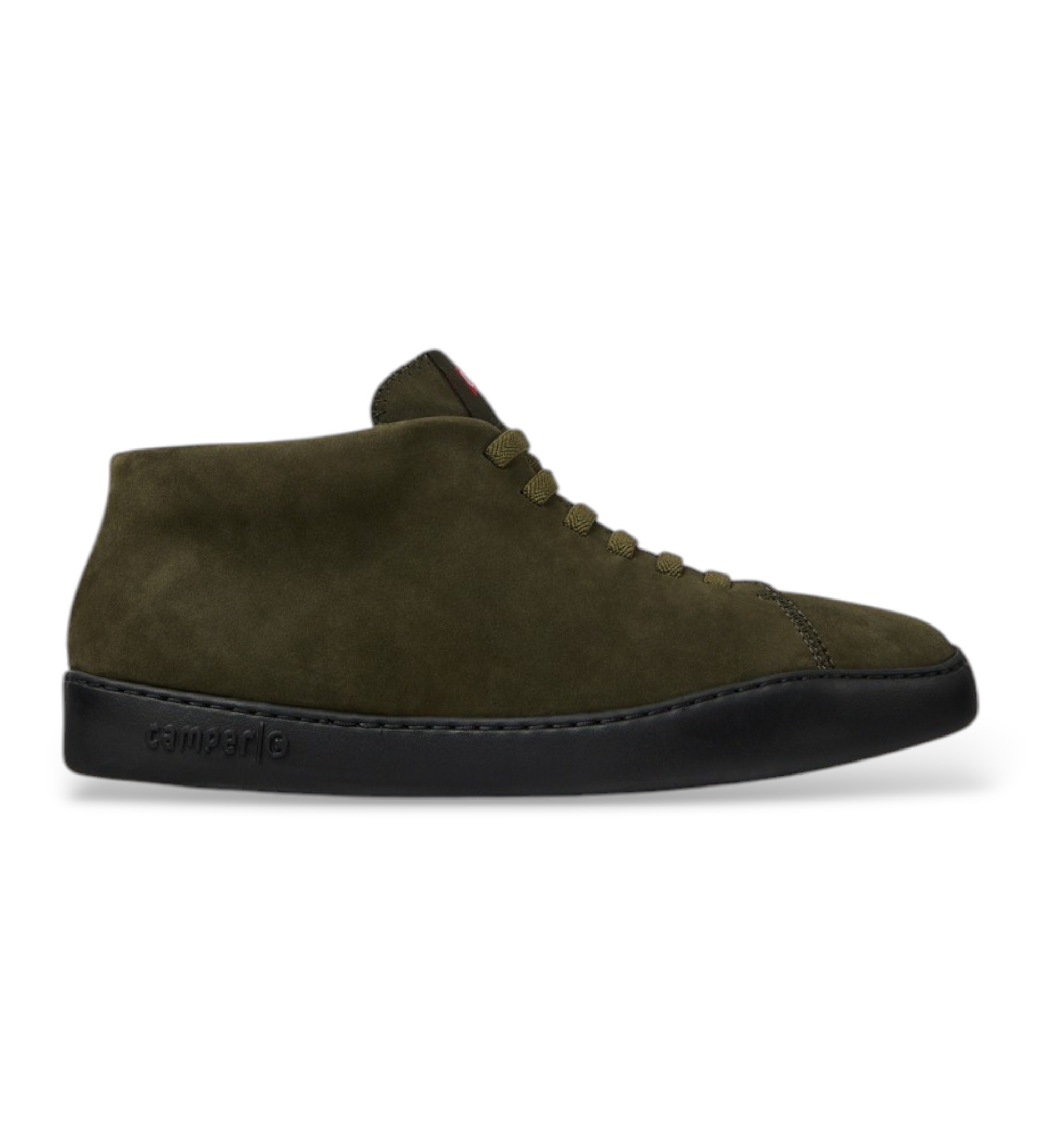 Campervoor mannen. K300305-028 Groen donkere leren Peu Touring sneakers (40), Plat, Nubuck, Veters, Casual