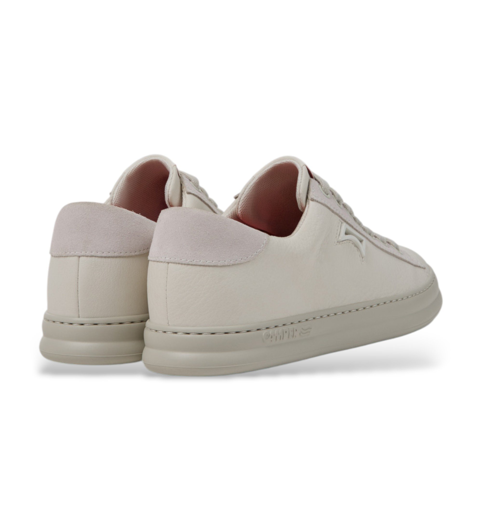 Campervoor vrouwen. K201855-001 Leren sneakers Runner wit (39), Leer, Plat, Veters, Casual