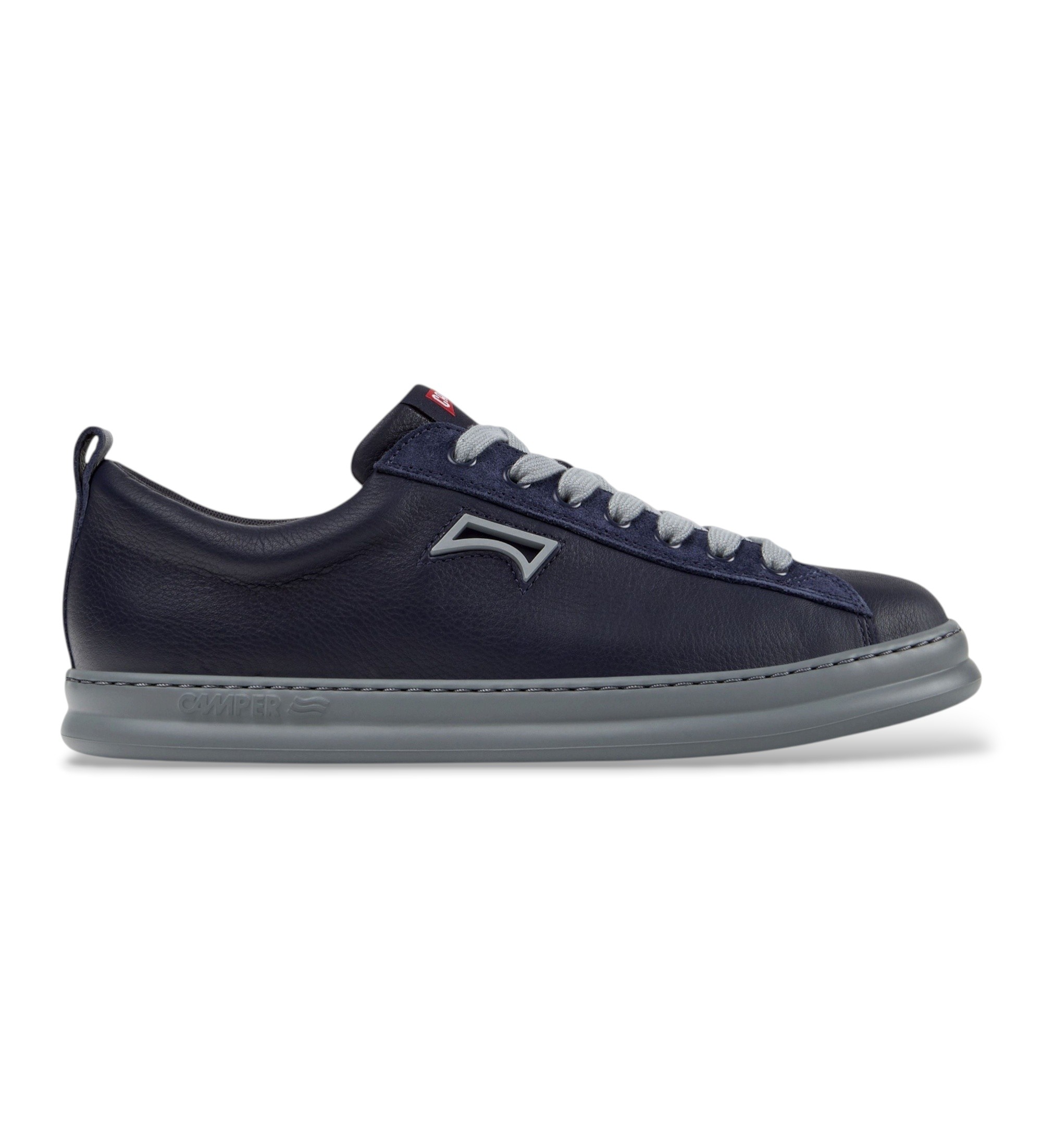 Camper für Herren. K101052-013 Zapatillas de piel Runner Four azul (41), Leder, Blau, Wohnung, Schnürsenkel, Lässig