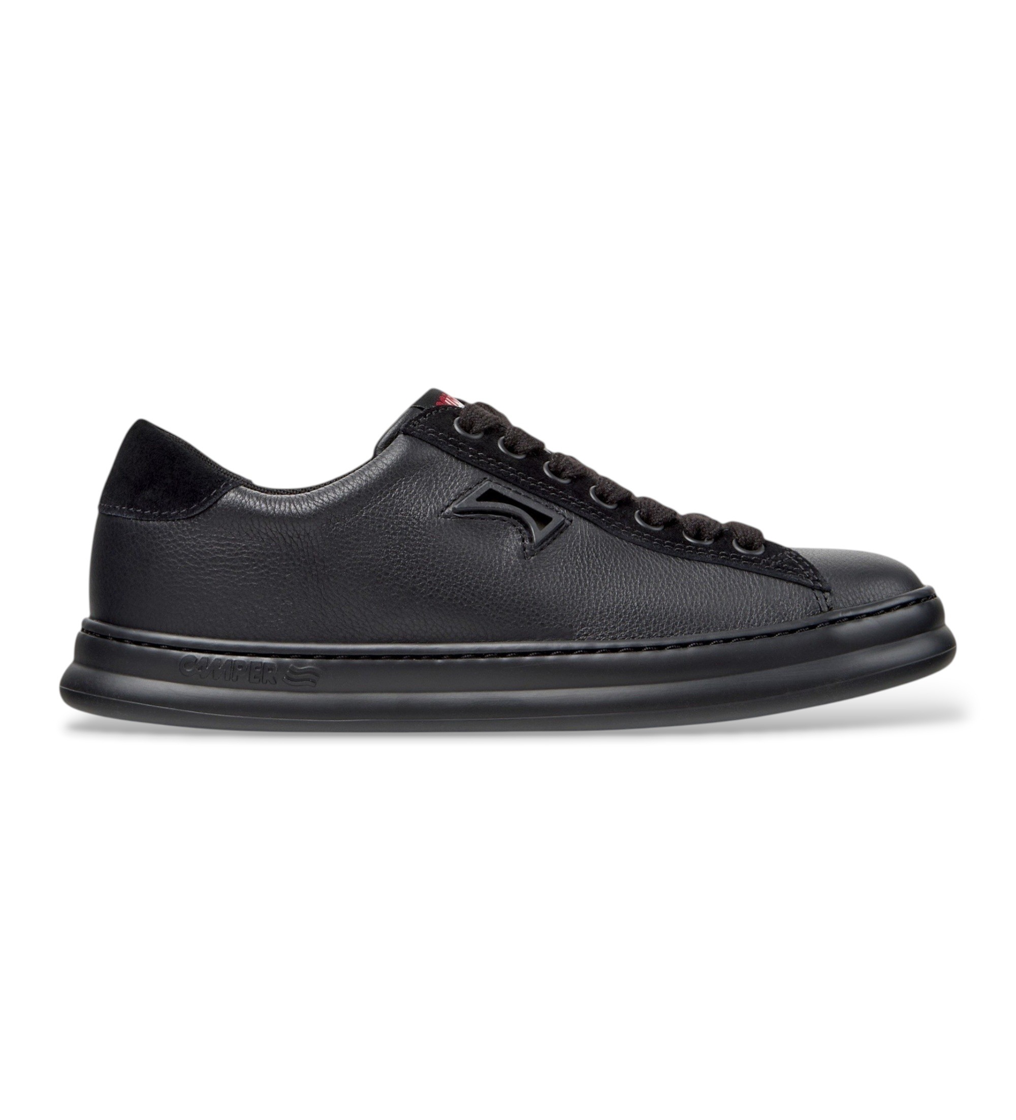 Camper für Damen. K201855-006 Sneaker Runner Four Leder schwarz (41), Wohnung, Schnürsenkel, Lässig