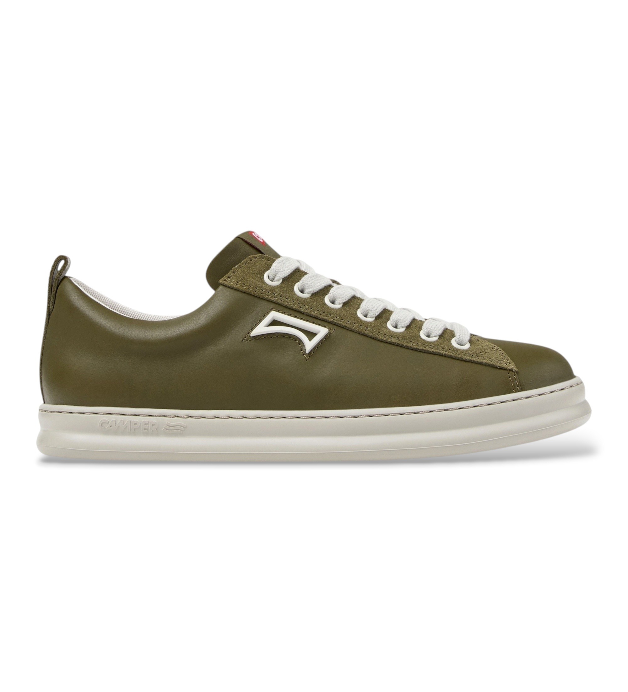Camper für Herren. K101052-012 Zapatillas de piel Runner Four verde (45), Leder, Wohnung, Schnürsenkel, Lässig, Grün