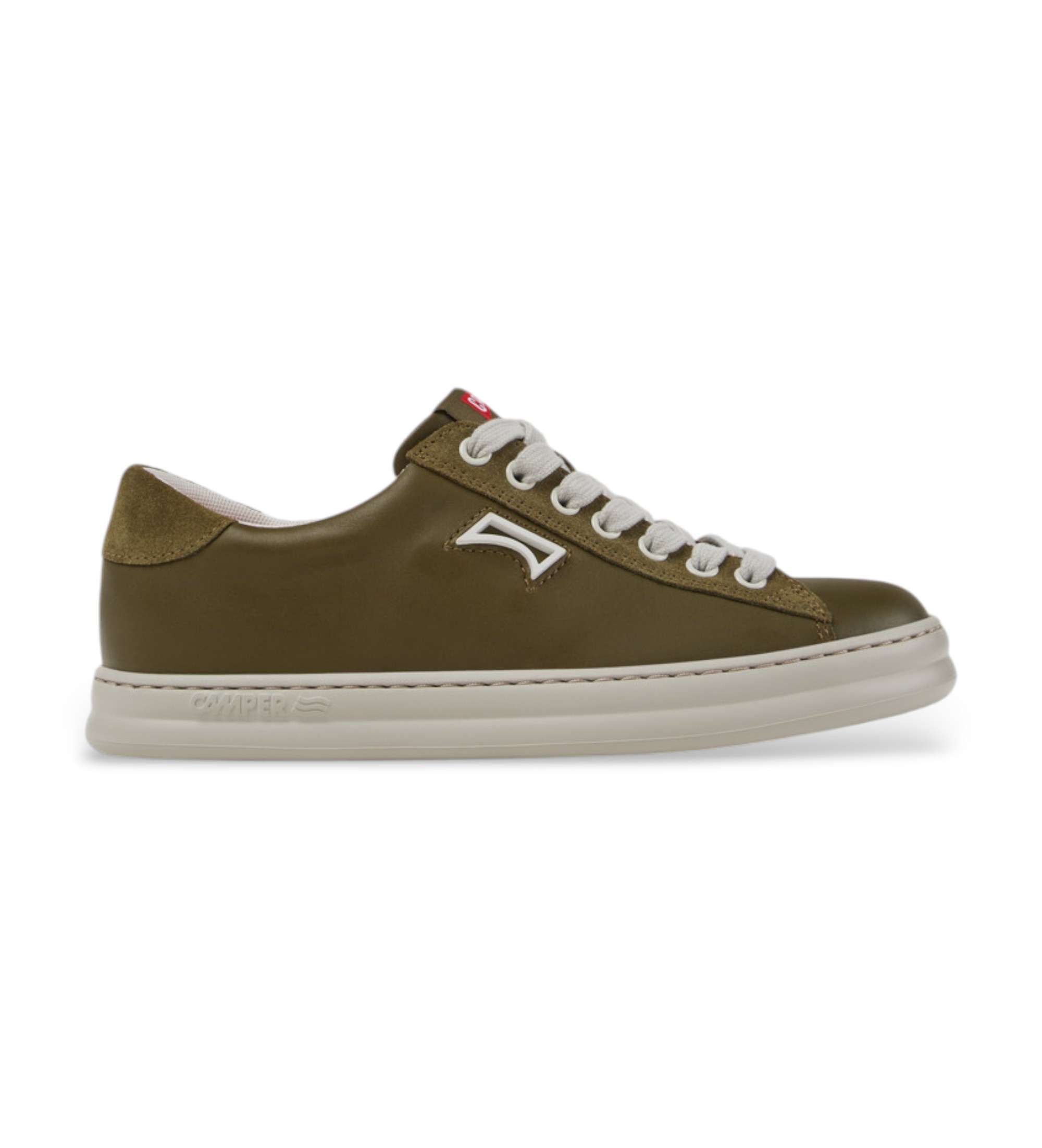 Camper für Damen. K201855-014 Sneaker aus Leder Runner Four grün (41), Wohnung, Schnürsenkel, Lässig