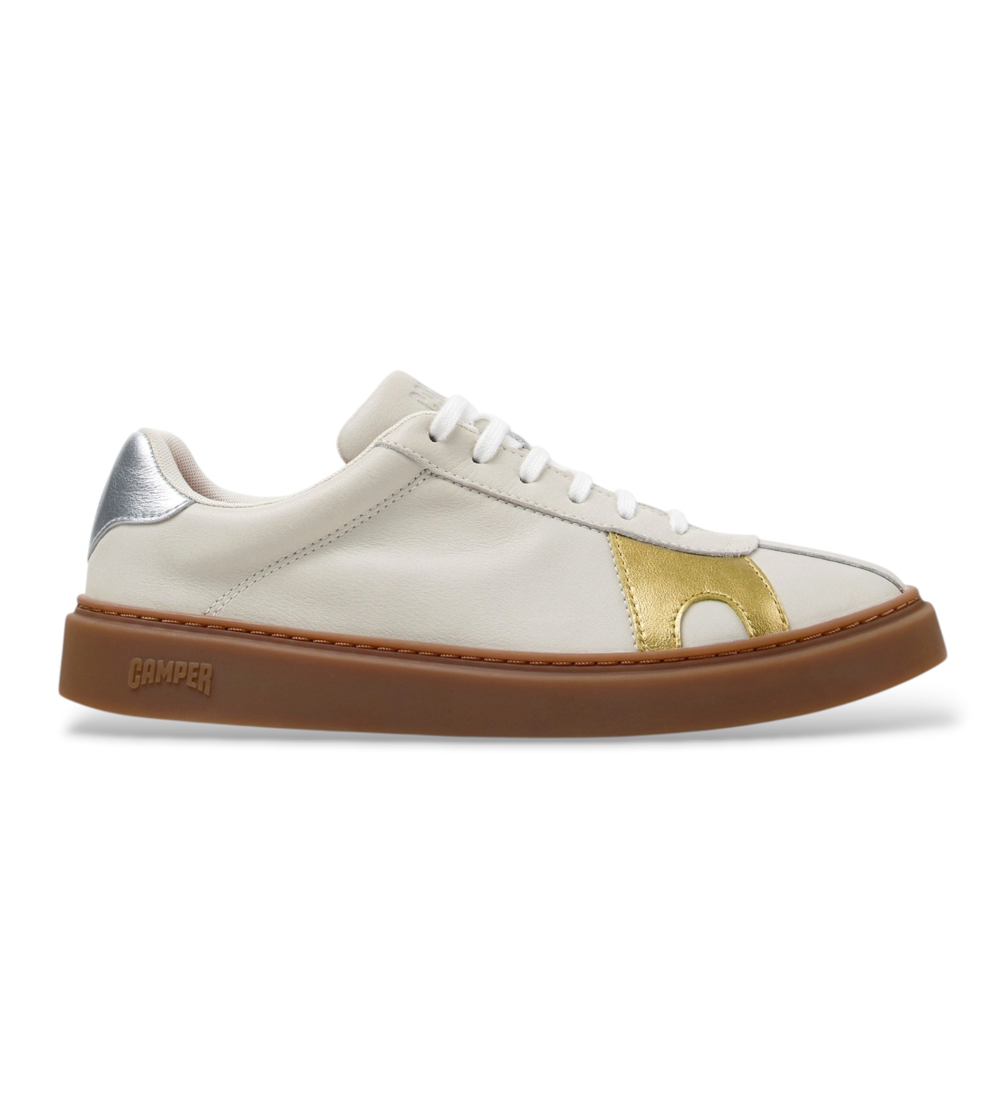 Camper für Herren. K101107-004 Runner Twentyfive Twins white leather sneakers (41), Leder, Weiß, Wohnung, Schnürsenkel, Lässig