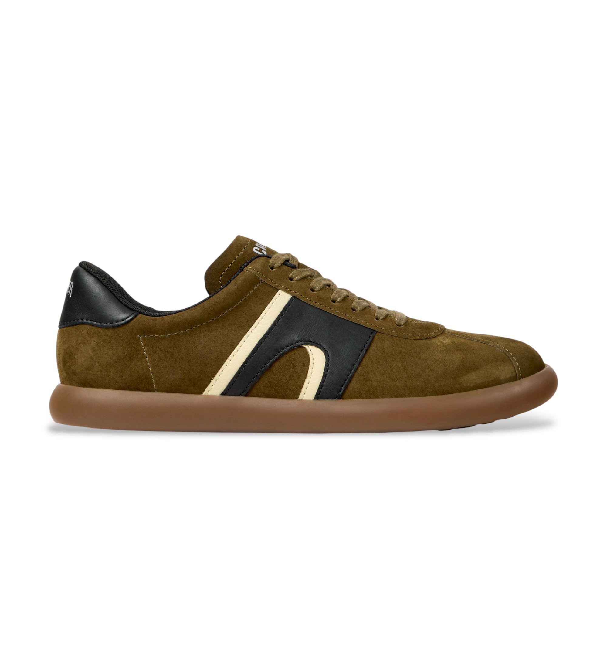 Campervoor mannen. K100937-026 Leren sneakers Pelotas Soller groen (40), Leer, Plat, Veters, Casual