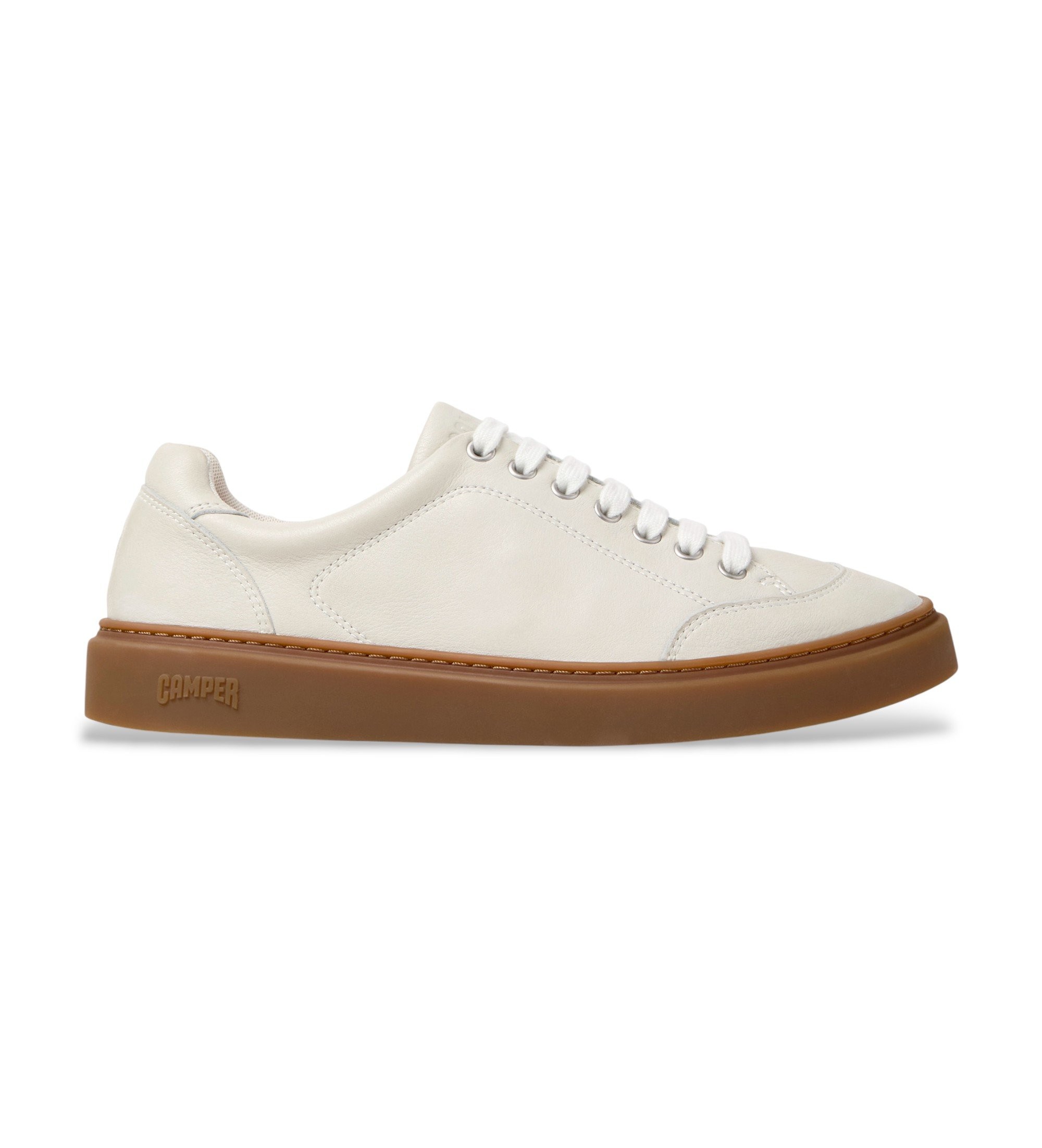 Camper für Herren. K101105-009 Runner Twentyfive Off-White Leder Turnschuhe (45), Weiß, Wohnung, Schnürsenkel, Lässig