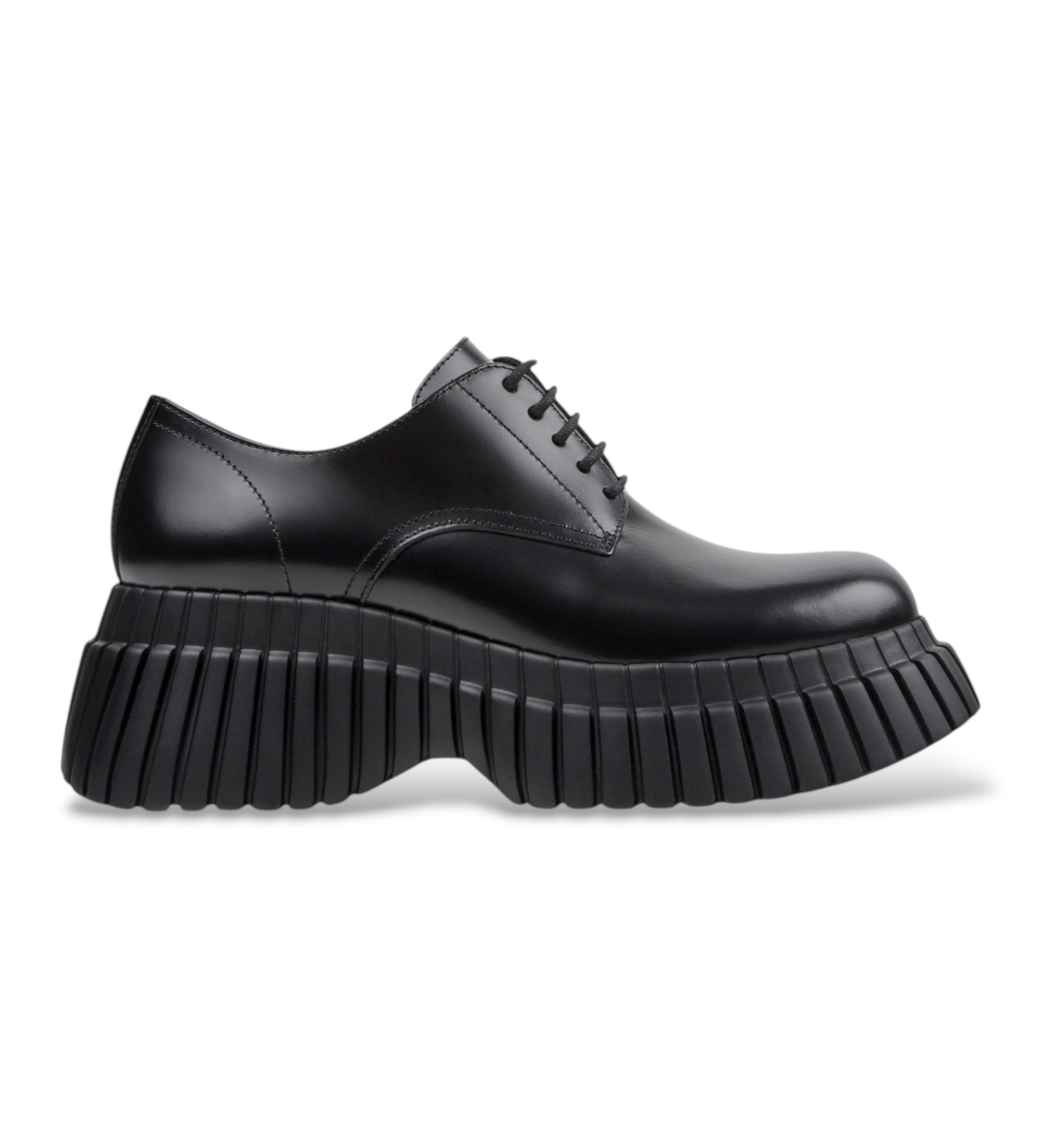 Camper für Damen. K201949-001 Pix BCN leather lace-up shoes black (41), Leder, Schwarz, 5 bis 8 cm, Schnürsenkel, Lässig