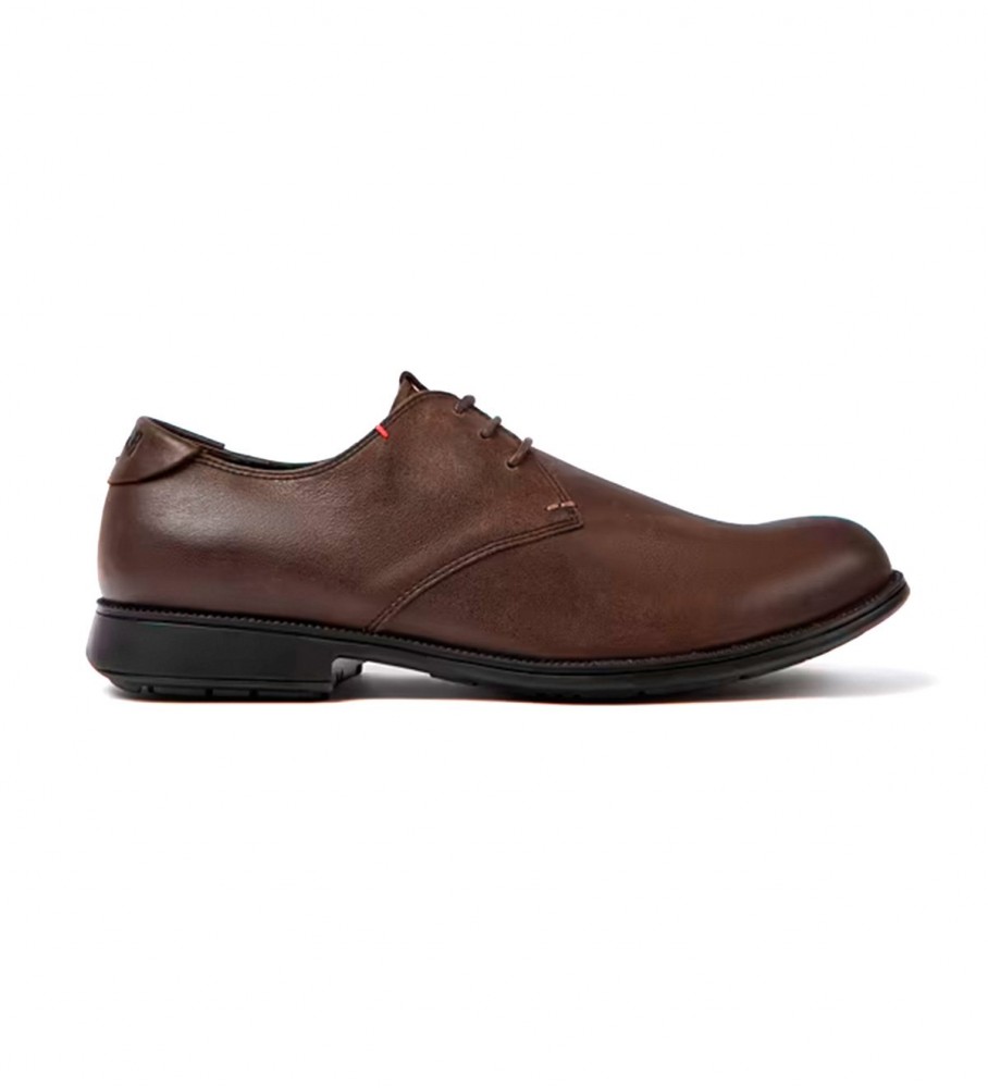 Campervoor mannen. 18552-075 Leren schoenen 1913 bruin (39), Leer, Plat, Veters, Casual