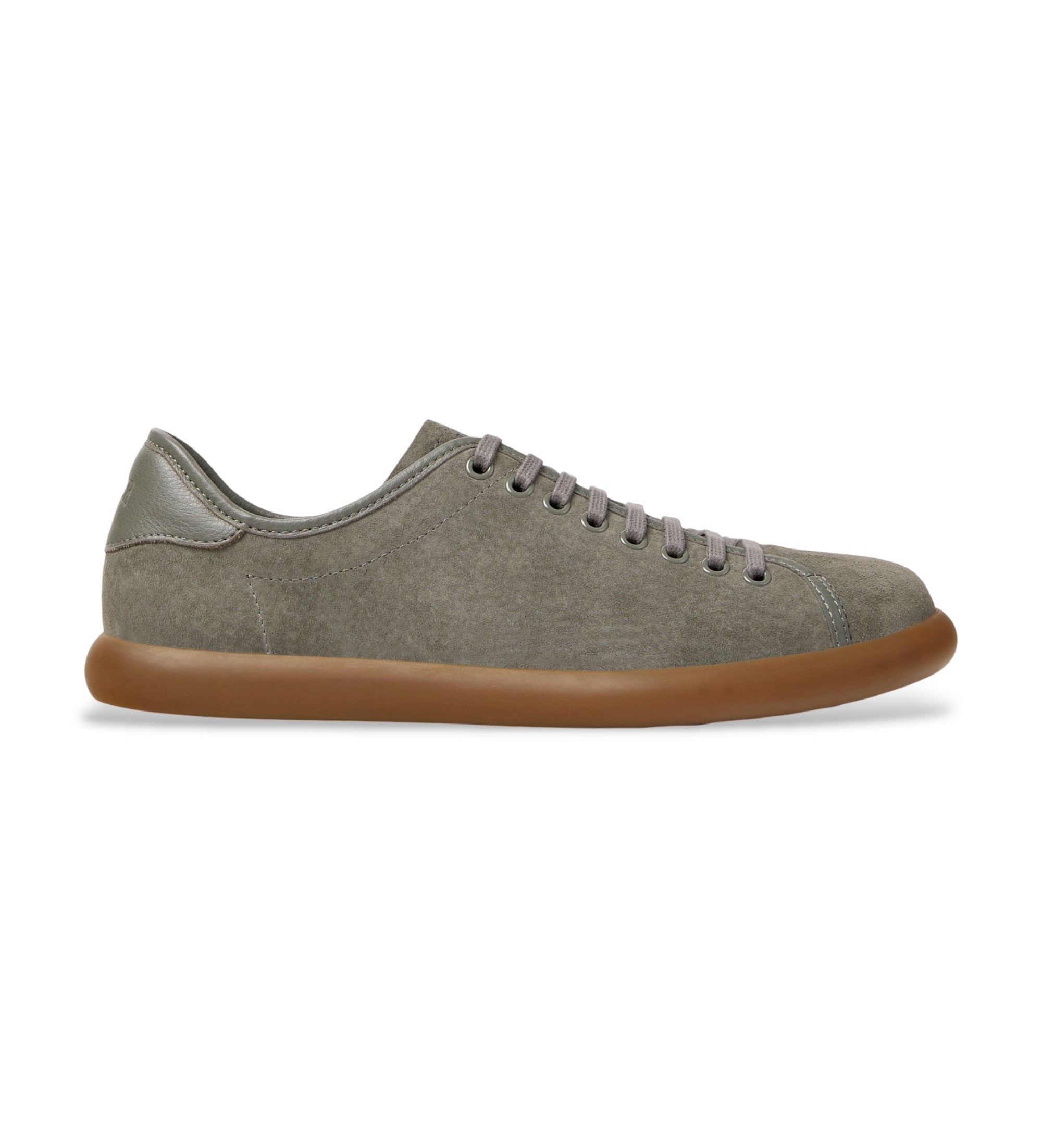 Campervoor mannen. K100974-017 Leren sneakers Pelotas Soller grijs (45), Leer, Plat, Veters, Casual